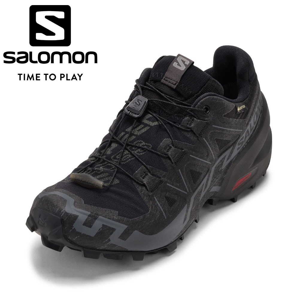 【全品P10倍！6日～9日まで】サロモン SALOMON L41743400 レディース靴 靴 シューズ 2E トレイルランニングシューズ スニーカー 雨合羽  軽さ GORE-TEX ゴアテックス 通気性 SPEEDCROSS 6 相応う ホールド ローカットスニーカー 手持ち部分一般受け ブランド名 黒いこと