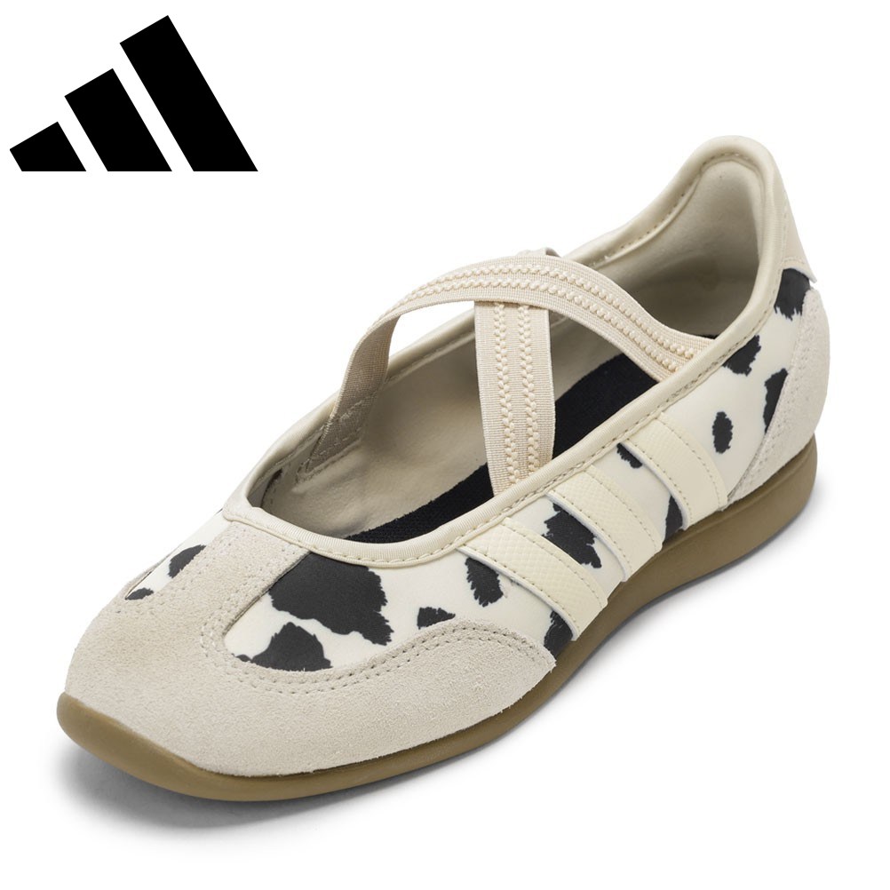 アディダス adidas KI2755 レディース靴 靴 シューズ 2E BARREDA MARY JANE バレダ メリージェーン ロープロファイルシューズ 薄底 総柄 ストラップ スニーカー 人気 ブランド ホワイト&times;ベージュ｜靴ドットコム 店