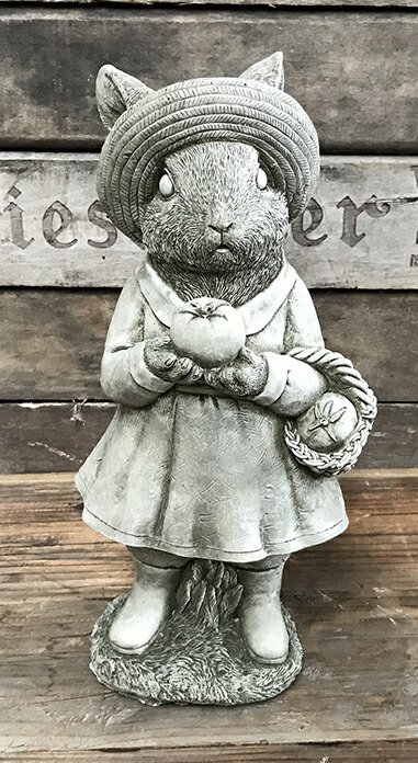 連合王国製 連合王国製 イングリッシュ庭園 English 連合王国雑貨  ストーンオーナメント Rabbit 家兎 家兎 ガーゴイル Gargoyle 小わっぱ こびと 石像 石 ファアリー お化け  ガーデニング 石ころ製  雑貨 庭園【 ＊ファームラビット＊（UK）】