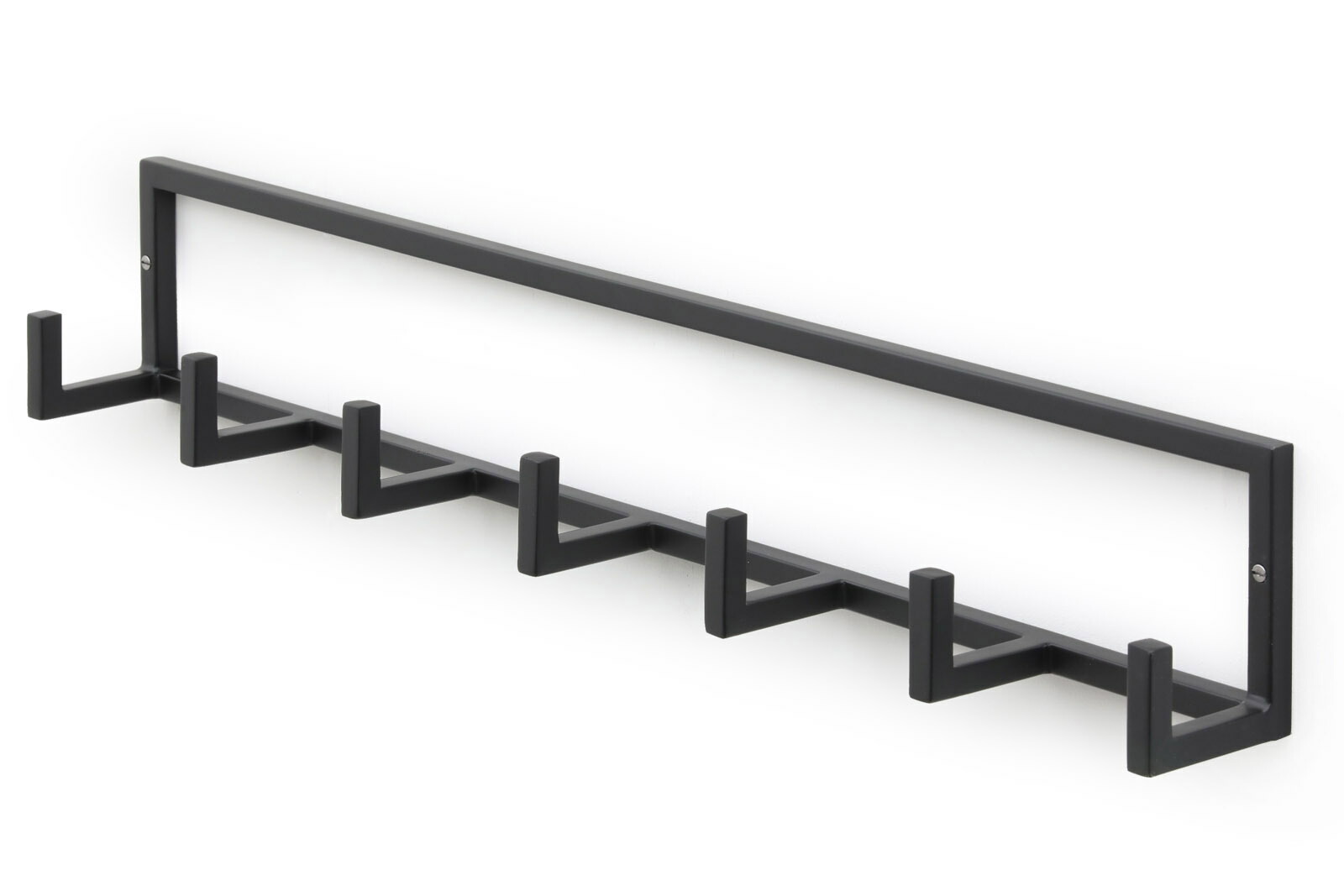 スチール ビンテージ レトロ 収納家具 ブラック アイアン 鉄 北欧 アンティーク Ruskeaルスケア アイアン製 シンプルなデザインのウォールフック コートラック 7連 ラック 壁棚 送料無料 アンティーク モノクロ ウォールシェルフ ハンガー コートラック タオル