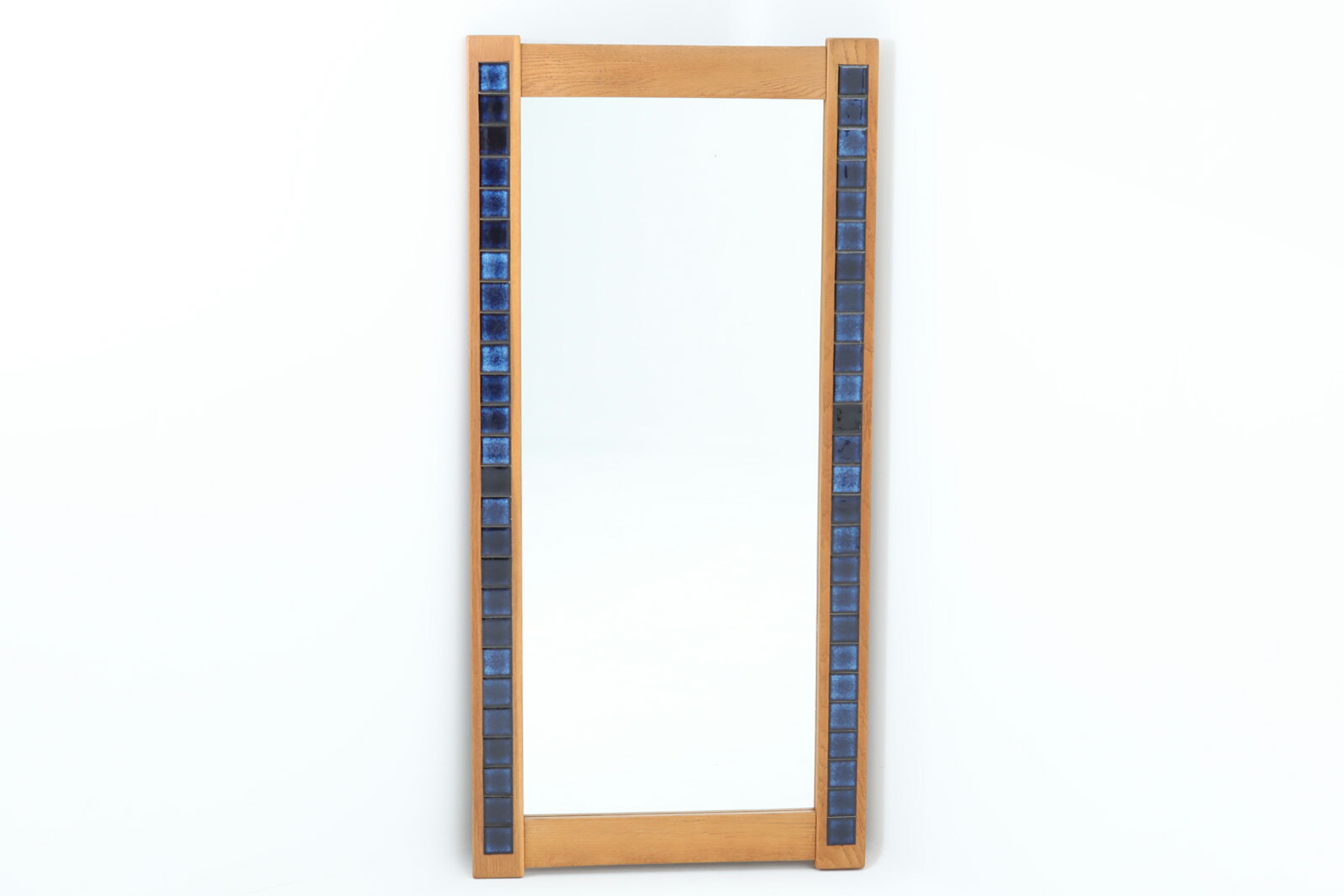 デンマーク製 チーク材 タイルミラー 立掛け 高さ110cm 北欧家具