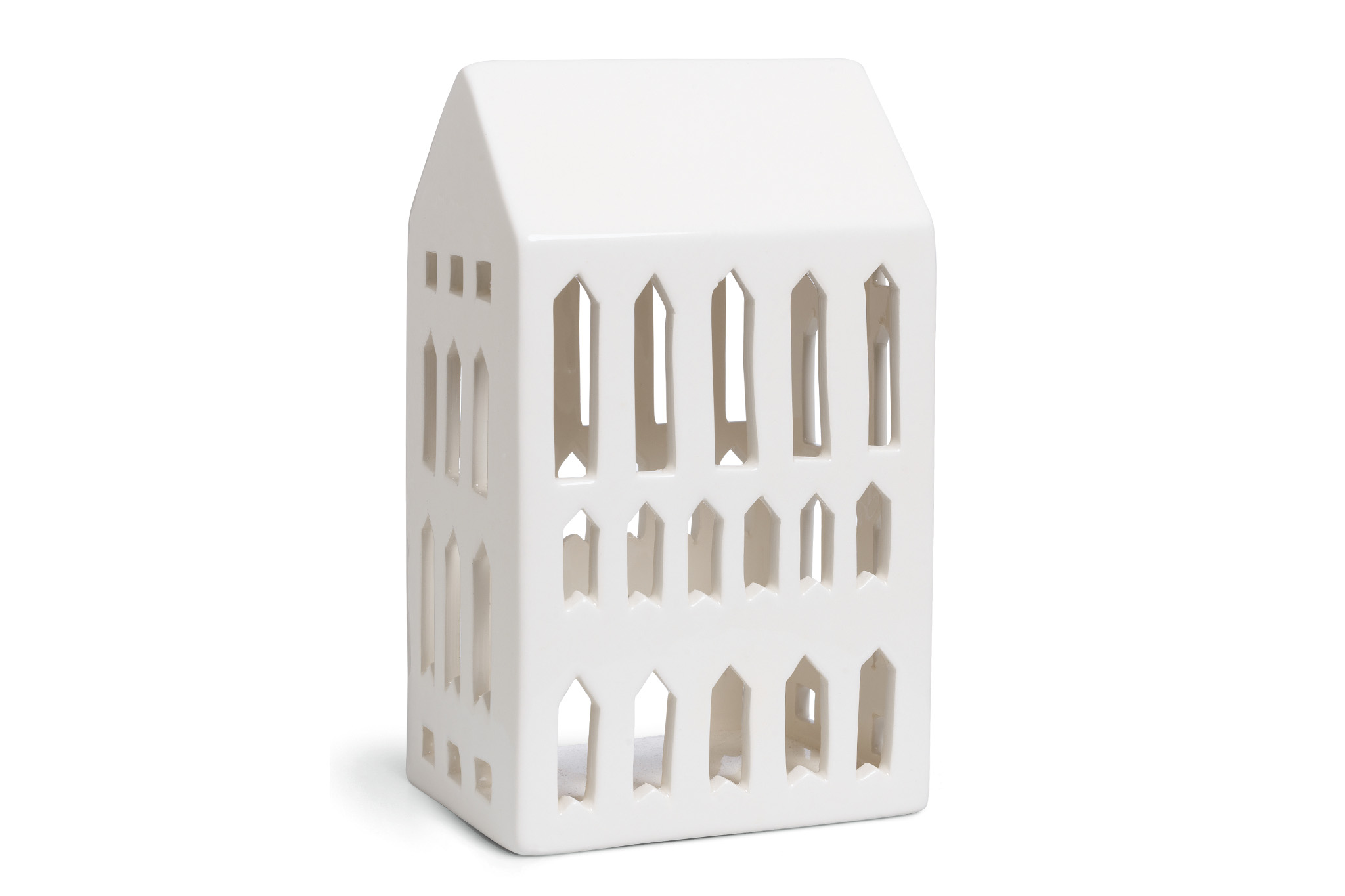 KAHLER　ケーラー　URBANIA アーバニア　ティーライトハウス　Kirke チャーチ　【北欧雑貨 URBANIA キャンドルホルダー デンマーク 陶器 家 オブジェ ティーライトキャンドル LED 白色 ホワイト モダン シンプル モノトーン】
