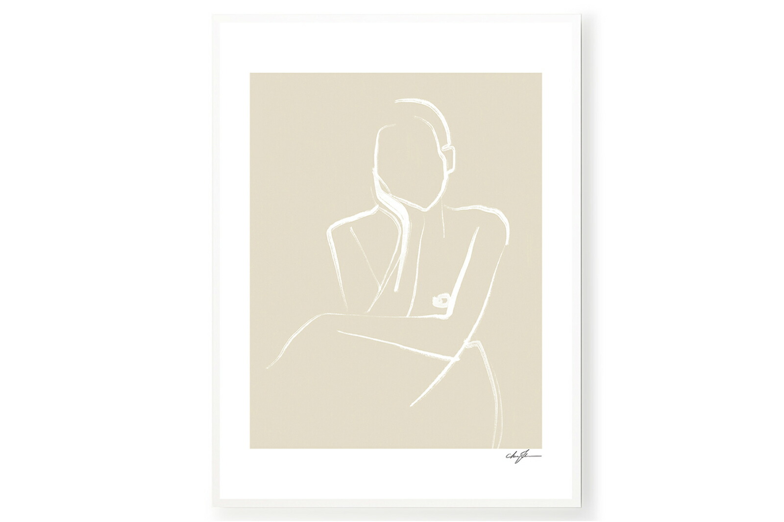 【在庫限り】【再入荷なし】THE POSTER CLUB × Anna Johansson　ポスター/アートプリント　70×100cm　Demure【イラスト インテリア 北欧雑貨 おしゃれ 壁掛け 絵画 パネル モダン モノクロ モノトーン デンマーク