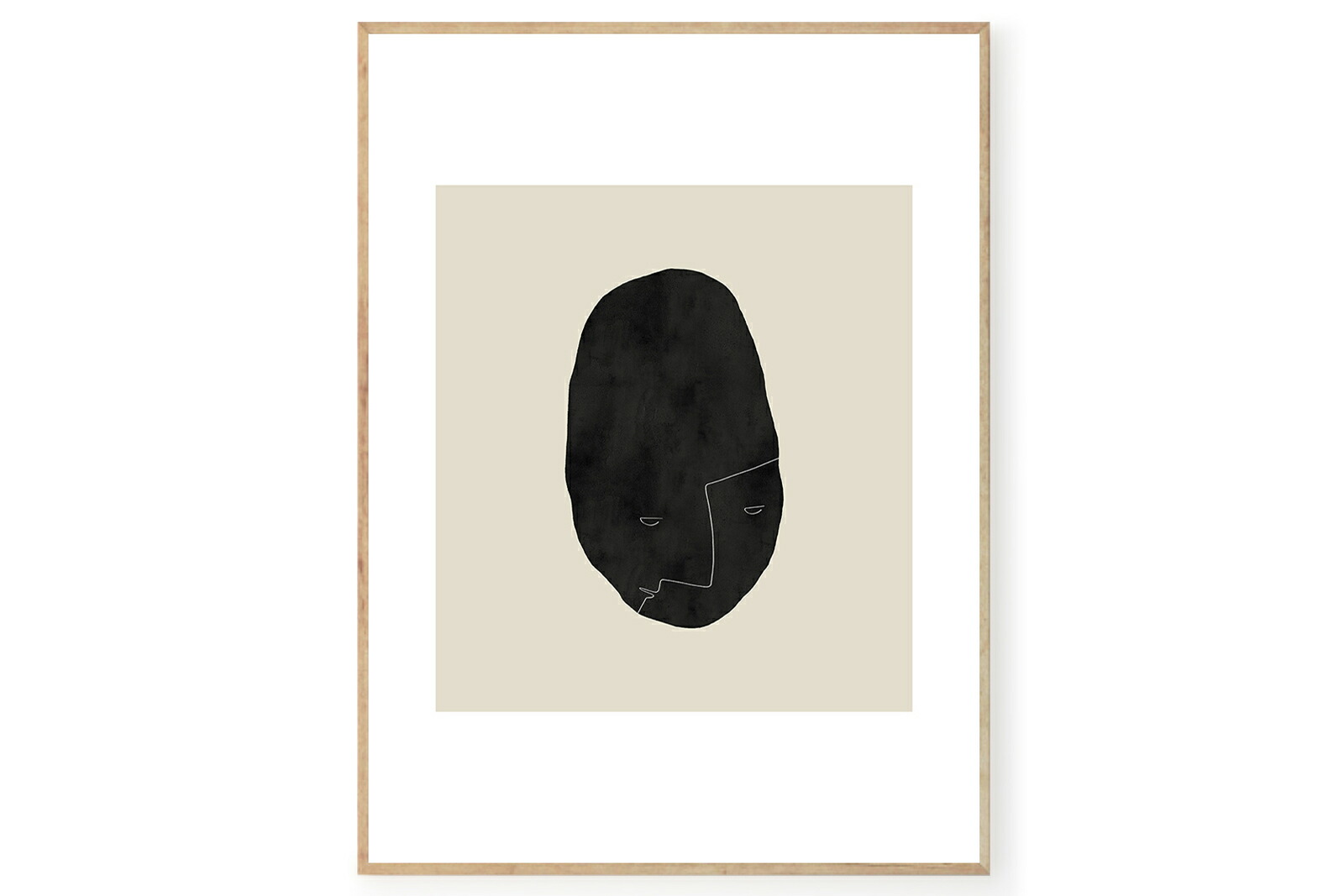 【在庫限り】【再入荷なし】THE POSTER CLUB × Studio Paradissi　ポスター/アートプリント　70×100cm　Pebbleface 04　【イラスト インテリア 北欧雑貨 おしゃれ 壁掛け 絵画 パネル モダン モノクロ モノトーン デンマーク コペンハーゲン】
