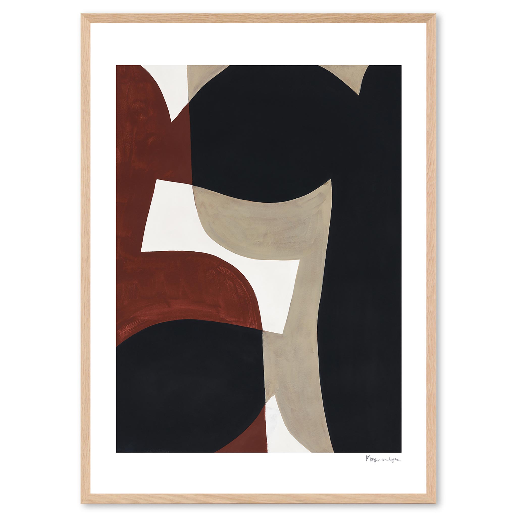 The Poster Club 芸術貼り出し 50×70糎 Connected Shapes No 1 貼り出し野球クラブ 北欧雑貨 デンマーク王国製 芸術刷り上げる 室内装飾 今めかしい オシャレ 一般受け おすすめ モノクロ ビンテージ ヴィンテージ
