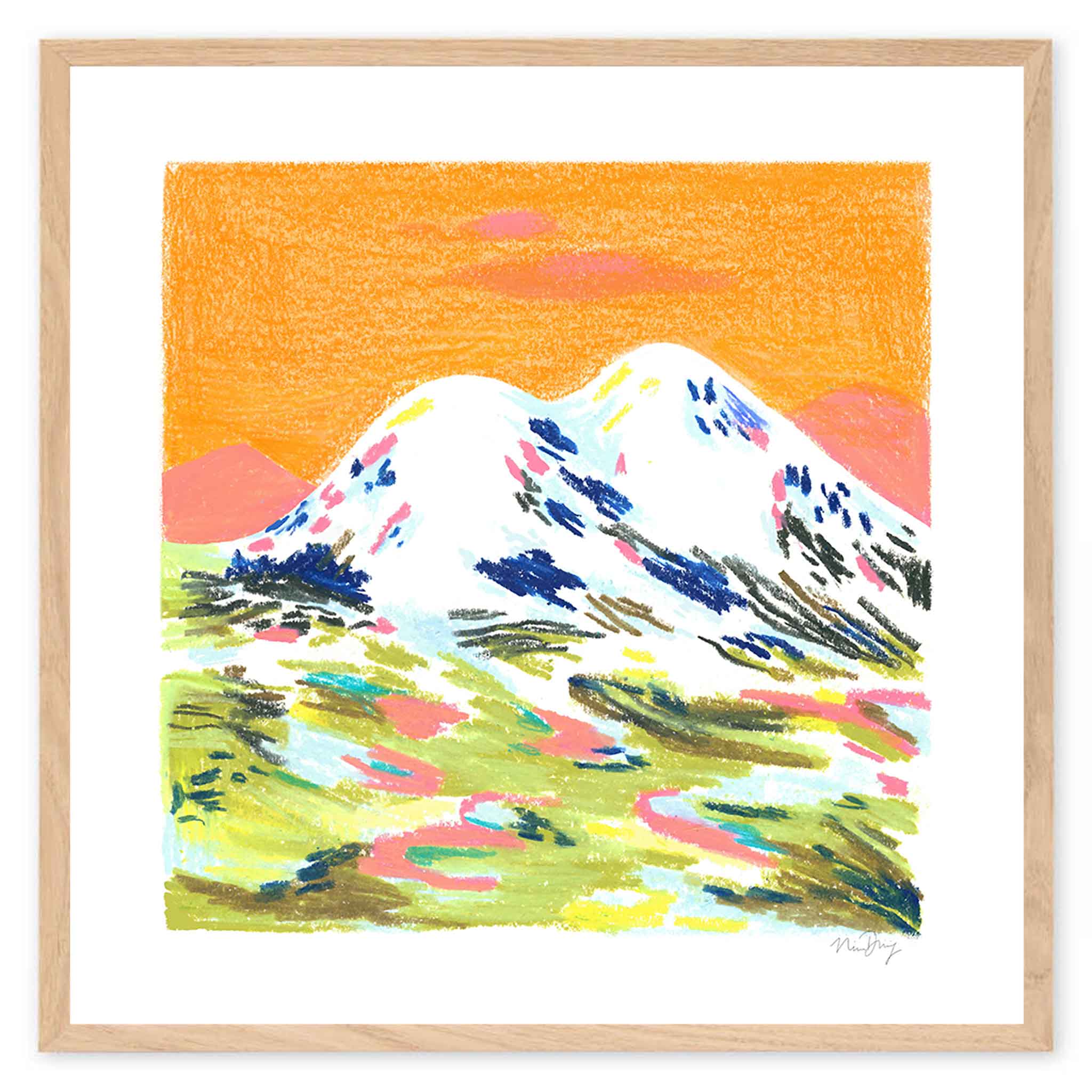 The Poster Club アートポスター 50×50cm Orange Mountain ポスタークラブ 北欧雑貨 デンマーク製 アートプリント インテリア おしゃれ オシャレ 人気 おすすめ モノクロ ビンテージ ヴィンテージ モダン