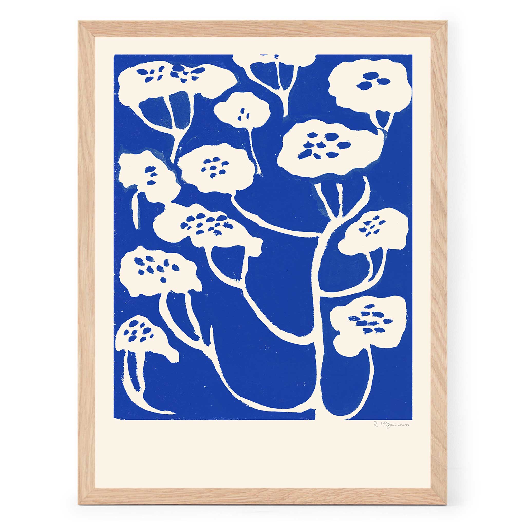 The Poster Club アートポスター 30×40cm Blue Flower ポスタークラブ 北欧雑貨 デンマーク製 アートプリント インテリア おしゃれ オシャレ 人気 おすすめ モノクロ ビンテージ ヴィンテージ モダン モノトーン