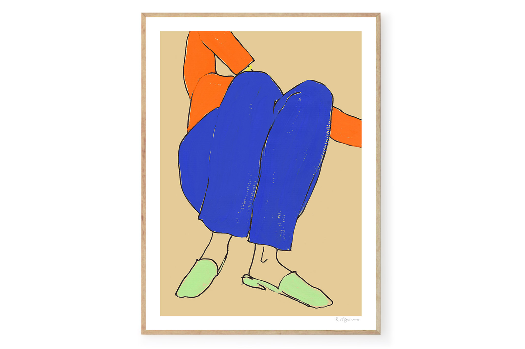 The Poster Club アートポスター 50×70cm Lying Down in Blue and Red ポスタークラブ 北欧雑貨 デンマーク製 アートプリント 送料無料 インテリア おしゃれ オシャレ 人気 おすすめ モノクロ ビンテージ