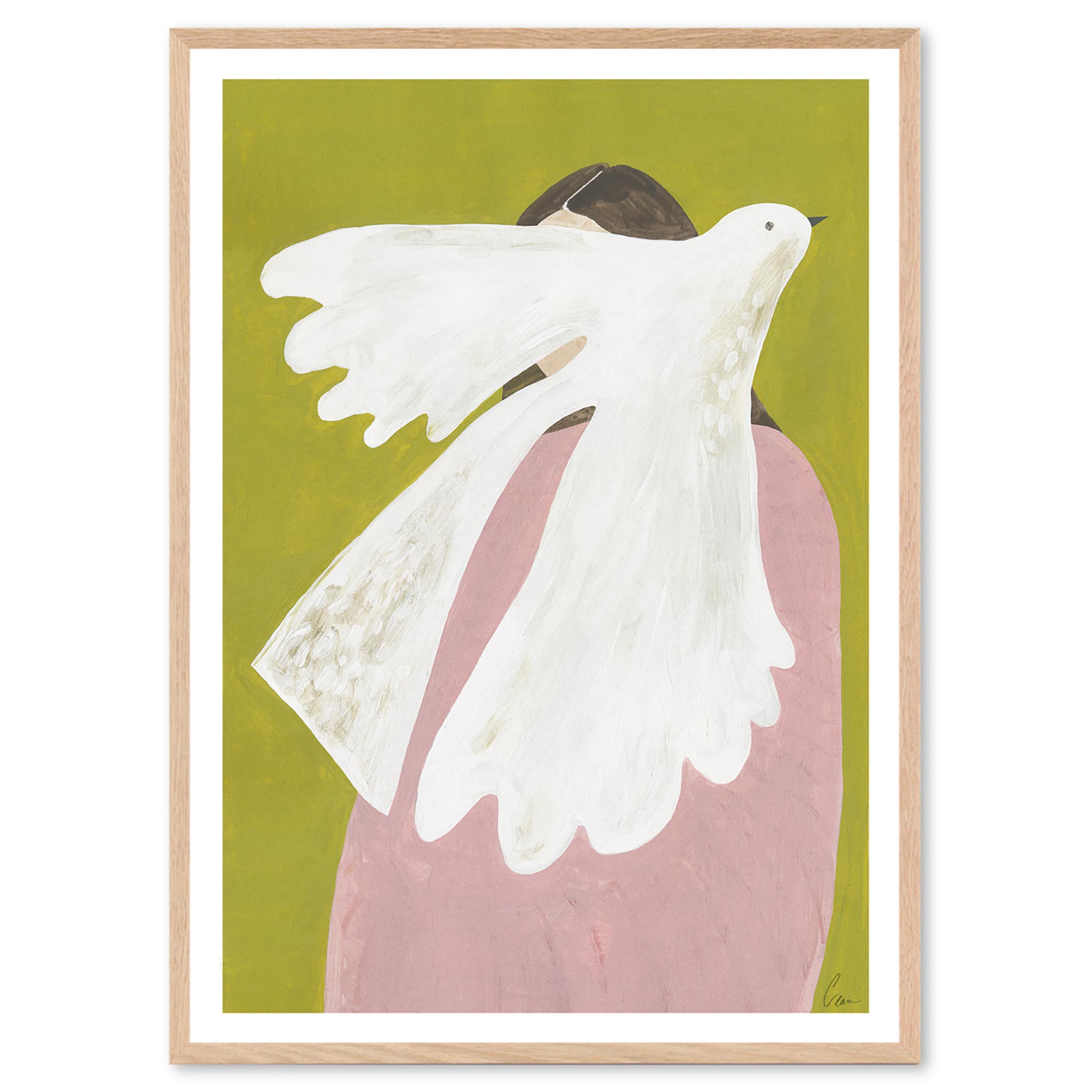 The Poster Club アートポスター 50×70cm Bird and Woman ポスタークラブ 北欧雑貨 デンマーク製 アートプリント インテリア おしゃれ オシャレ 人気 おすすめ モノクロ ビンテージ ヴィンテージ モダン モノトーン