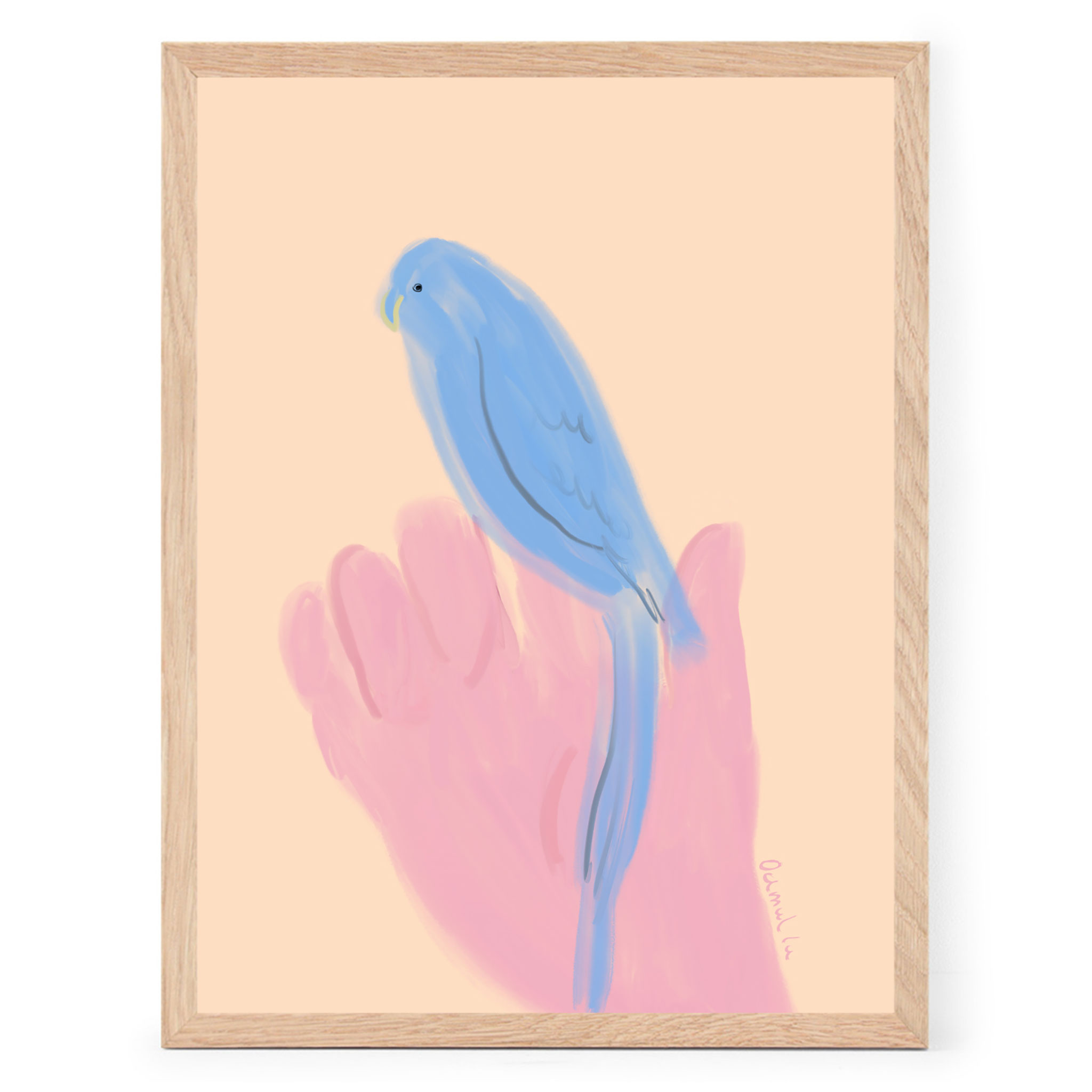 The Poster Club アートポスター 30×40cm Parrot in Hand ポスタークラブ 北欧雑貨 デンマーク製 アートプリント インテリア おしゃれ オシャレ 人気 おすすめ モノクロ ビンテージ ヴィンテージ モダン モノトーン