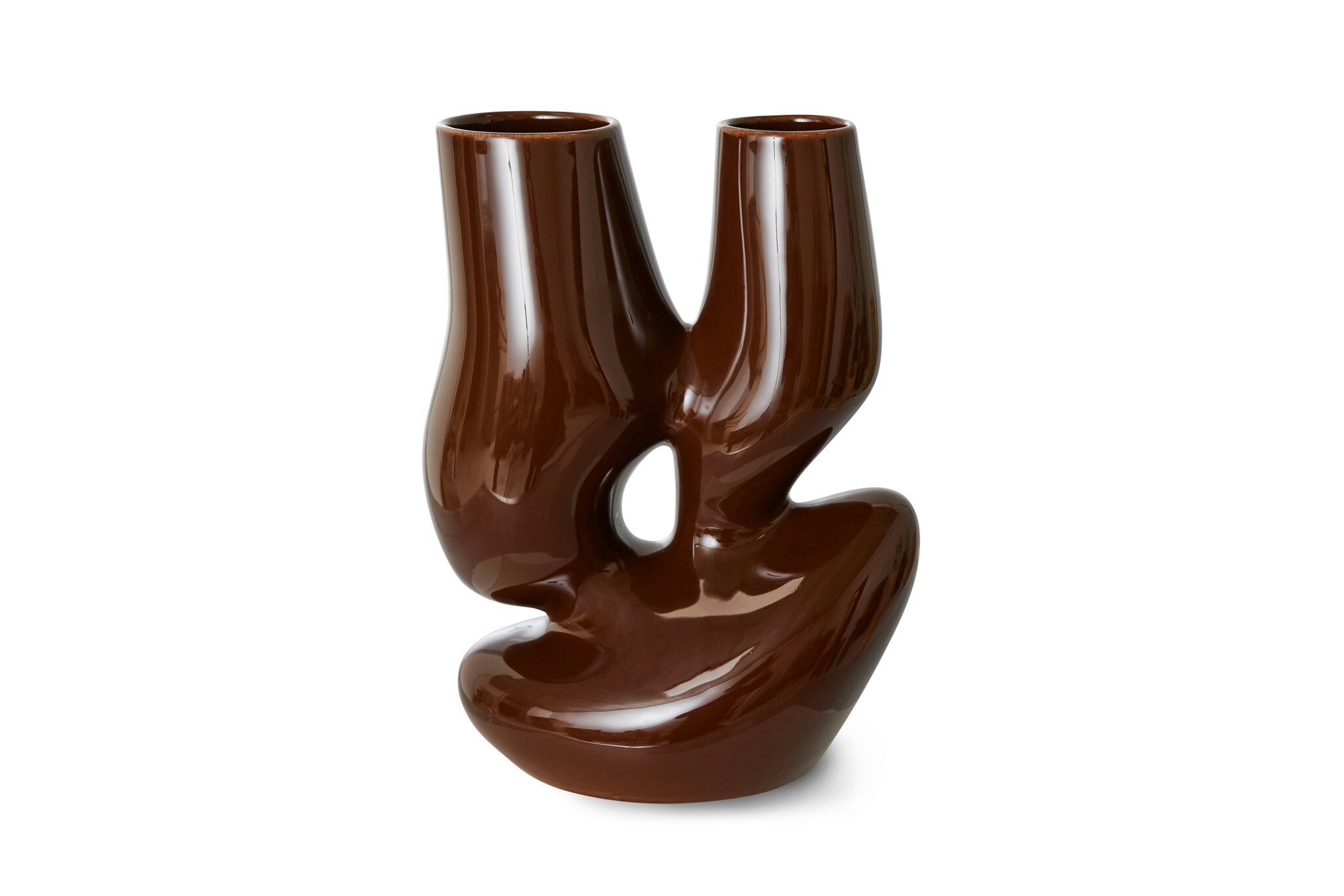 HKliving ユニークなフラワーベース ORGANIC ESPRESSO 高さ25cm 花瓶 陶器 ブラウン セラミック製エイチケイリビング インテリア 雑貨 北欧 ヨーロピアン モダン ボヘミアン ビンテージ おしゃれ 海外 韓国 レトロ 9,504円