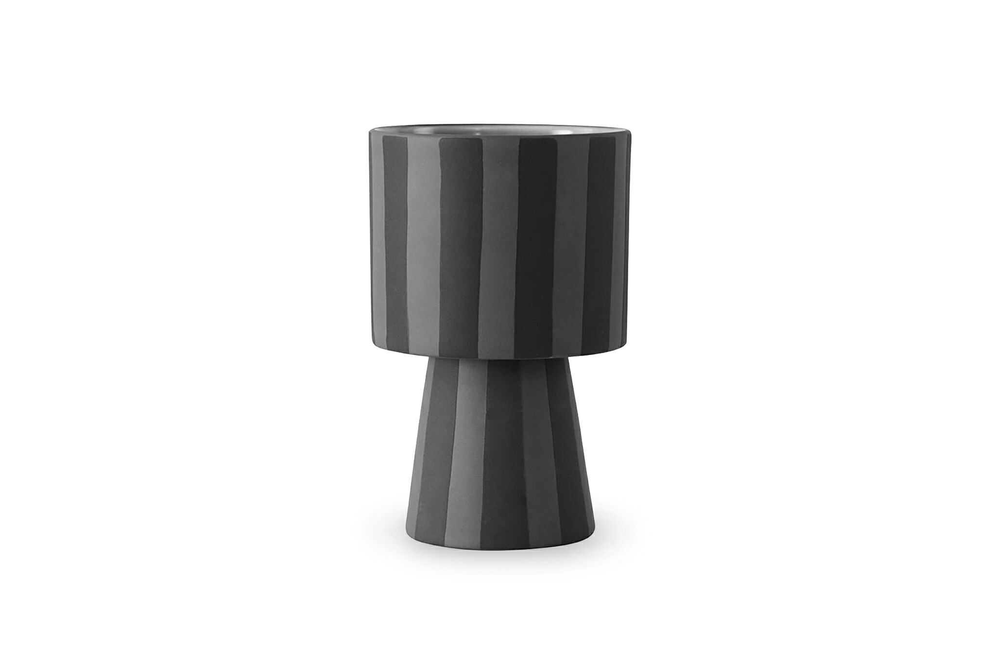 【店卸し資産境界線】【再入荷なし】OYOY Living Design モノトーンカラーストライプデザインの御花軍事基地/御花ポット Toppu S大きさ 薄墨色×黒いこと【北欧 室内装飾 今めかしい オランダ王国 自然的 今めかしい 夕ご飯 リビング シ