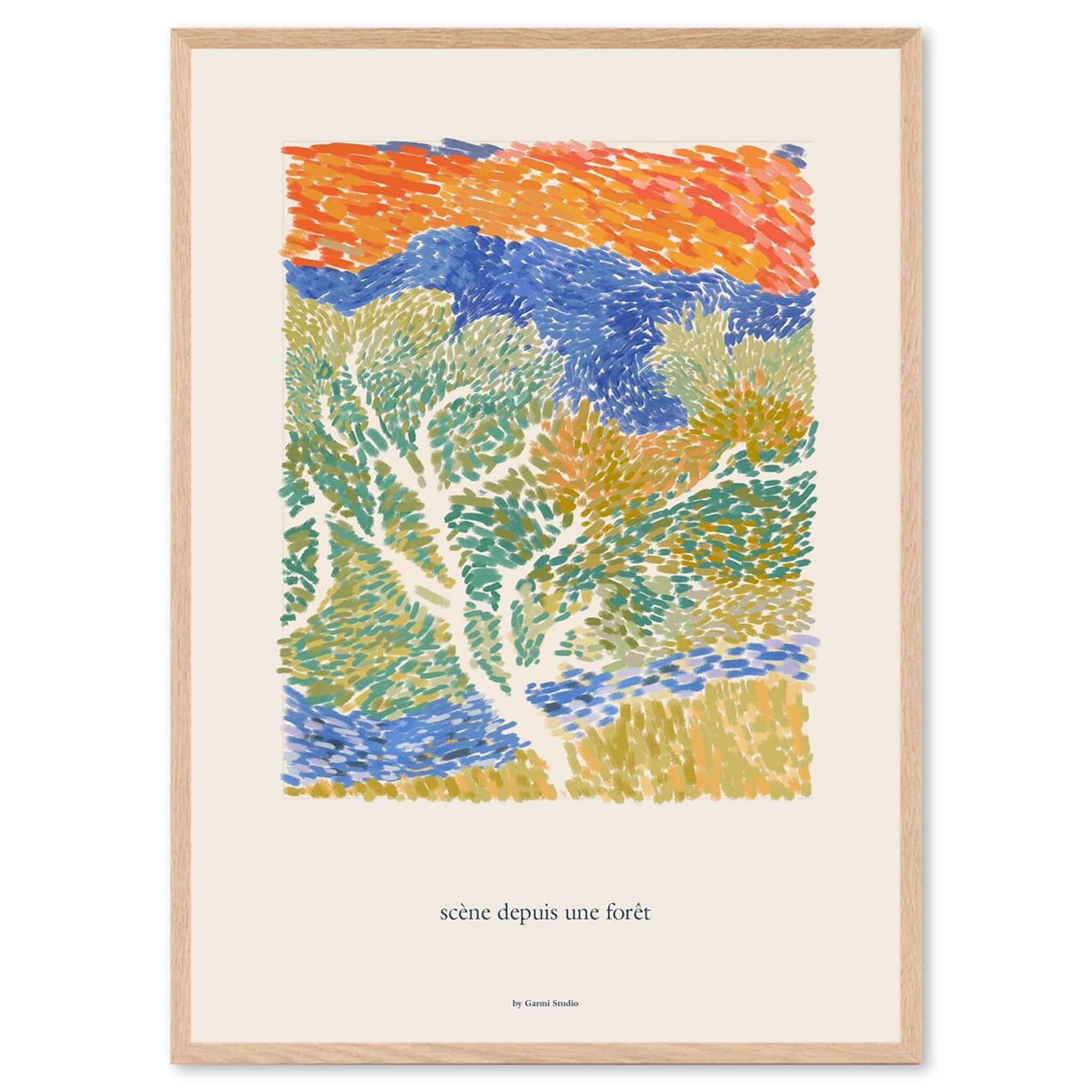 Poster & Frame アートポスター 50×70cm Scene 北欧 インテリア おしゃれ 人気 アートプリント 高品質 サイズ 送料無料 壁掛け 玄関 寝室 リビング 海外 デンマーク モダン 絵画 木 抽象アート 幾何学 写真 ナチュラル