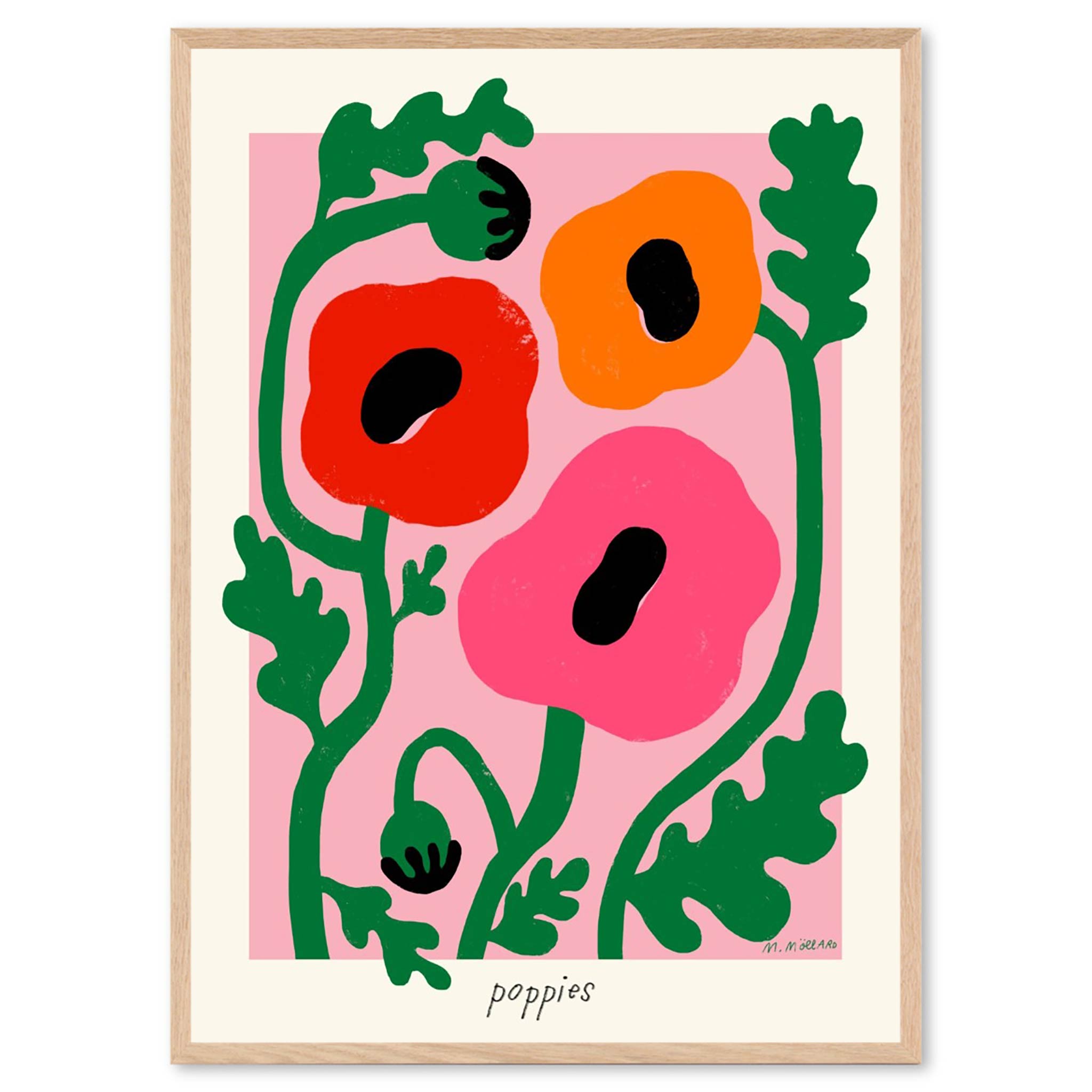 PSTR studio アートポスター 50×70cm Summer Poppies 北欧雑貨 アートプリント ポスター インテリア おしゃれ オシャレ オランダ 人気 おすすめ ウォールアート 額装 額縁 壁紙 モノクロ ビンテージ ヴィンテージ