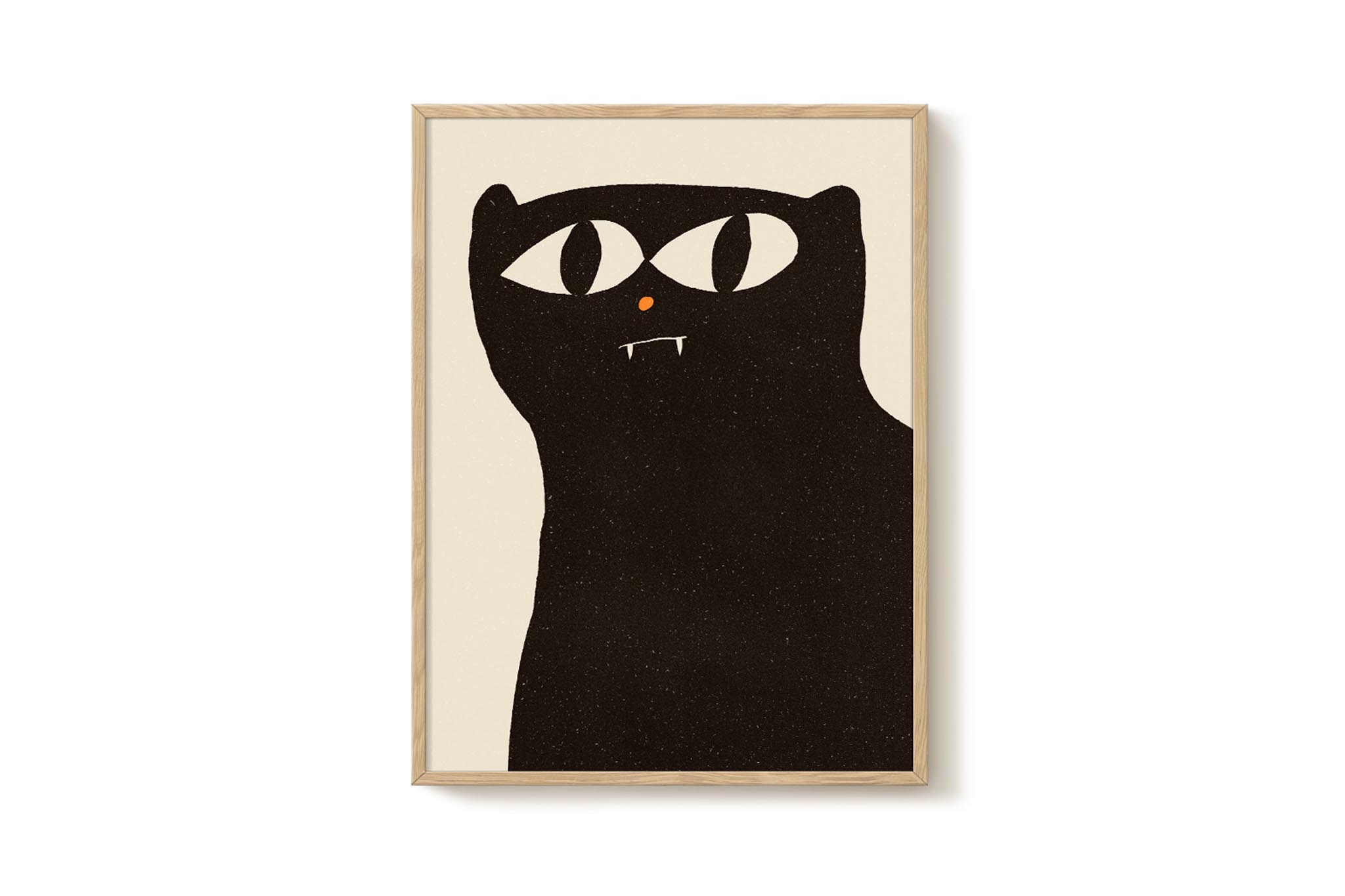 PSTR studio　ポスター/アートプリント　30×40cm　Black Cat　【アート イラスト ポスター インテリア 北欧雑貨 ウォールアート 額縁 壁紙 おしゃれ 壁掛け 絵画 パネル モダン モノクロ モノトーン ザ オランダ】画像