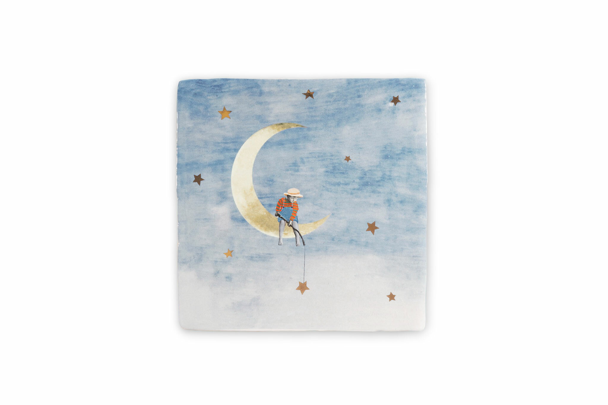 StoryTiles　オランダ製セラミックタイル/陶板/ウォールデコレーション　Catching dreams　Sサイズ（10×10cm）　【ウォールアート 人気 おすすめ ウォールデコレーション セラミック 陶器 タイル 陶板 北欧雑貨 モノトーン おしゃれ インテリア モノクロ 壁掛け 小物 可愛い