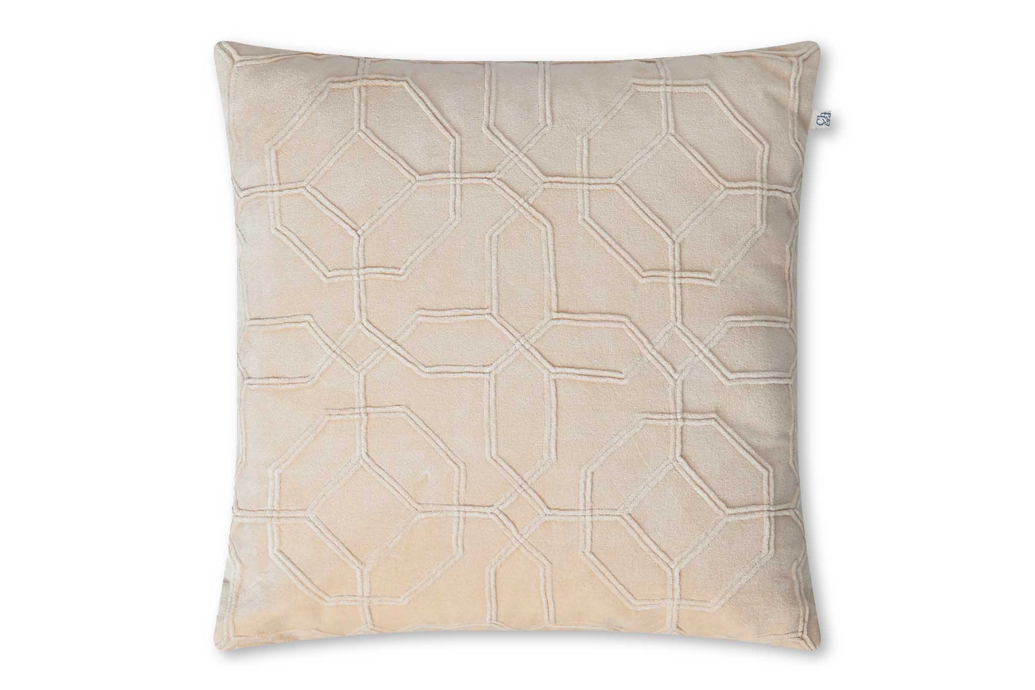 Chhatwal & Jonsson　チャットワル＆ヨンソン　クッションカバー NANDI　Beige 50×50cm　コットンベルベット×コットン刺繍　【北欧 雑貨 インテリア リビング クッション ソファ おしゃれ 刺繍 天然素材 麻 綿 リネン コットン ナチュラル 正方形 45×45cm デザイン ブラン