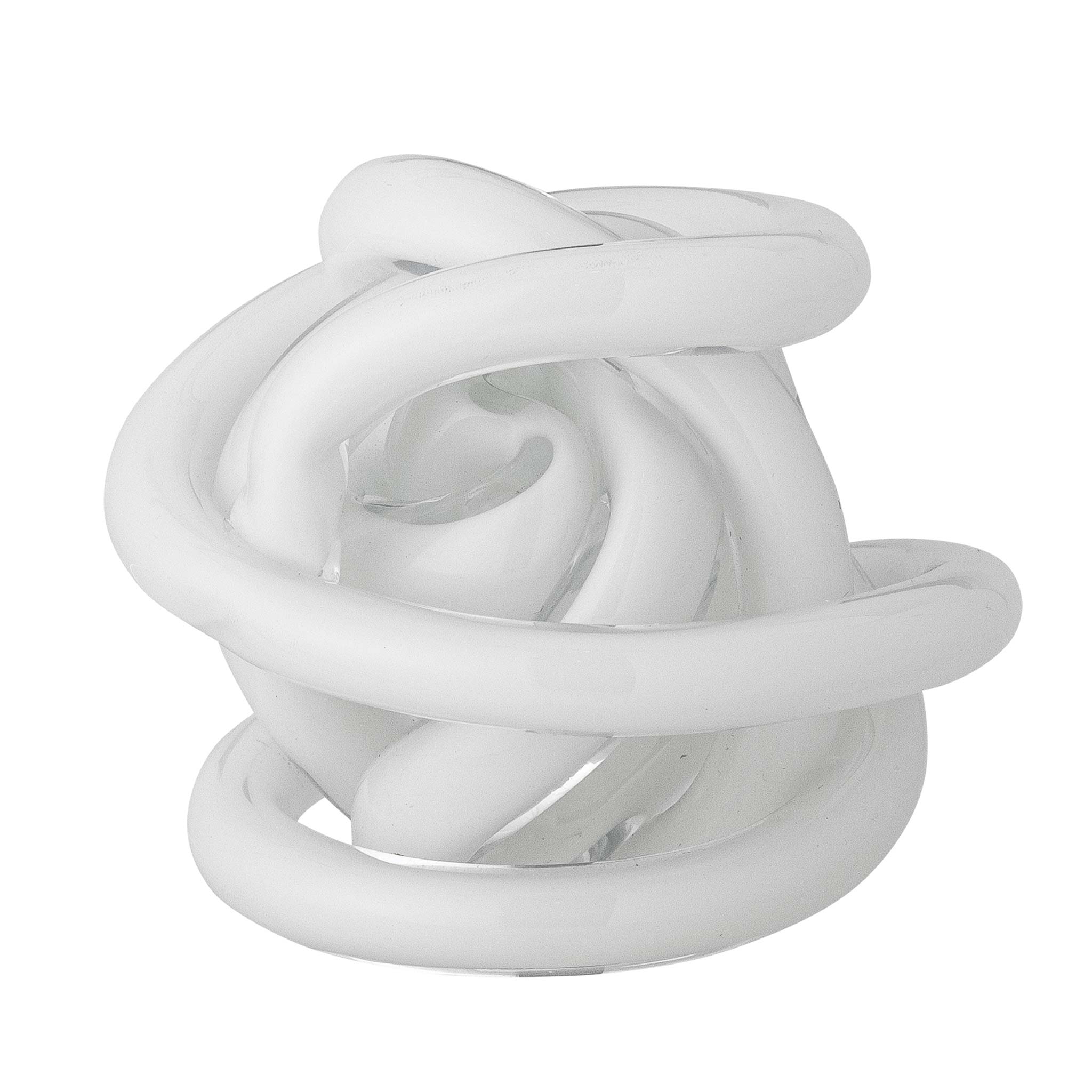 Bloomingville ブルーミングヴィル 結び目モチーフのデコレーションオブジェ Knot Deco ホワイト ガラス製 アートオブジェ 北欧雑貨 デザイン 日本 正規品 インテリア おしゃれ デンマーク モノトーン シンプル ナチュラル 置物