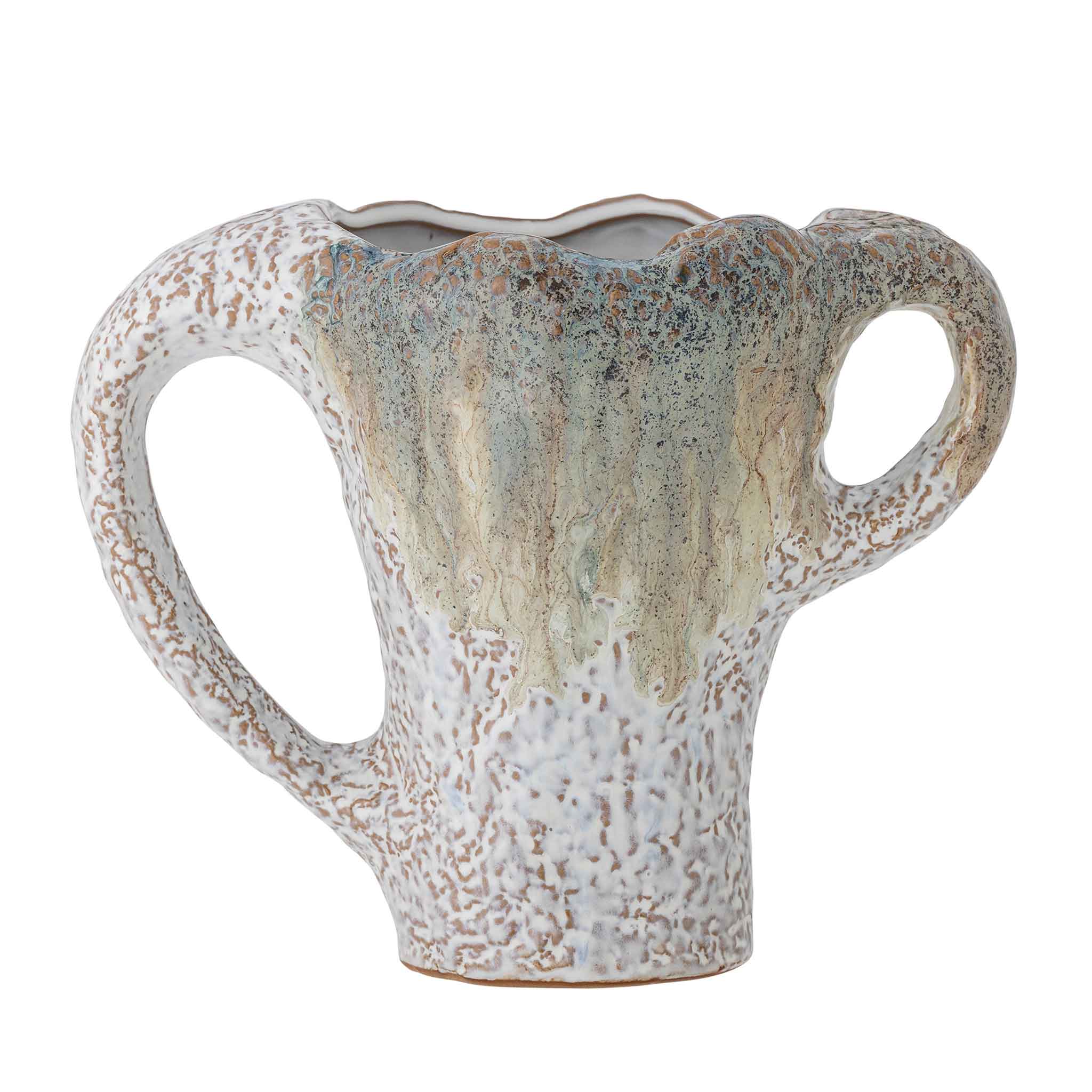 Bloomingville ブルーミングヴィル ダブル手持ち部分のオブジェ風御花軍事基地 Ledger Vase 高さ21糎 美術 個人的特徴的 釉薬 北欧雑貨 ひな型 日本 置き目品 室内装飾 今めかしい デンマーク王国 一本調子 分かりやすい 自然的