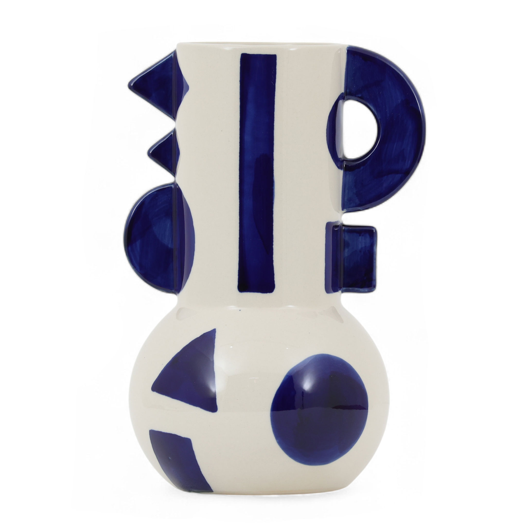 Bloomingville ブルーミングヴィル 幾何学学ひな型 今めかしいな御花軍事基地 Graphica Vase 高さ24糎 グラフィック 立体的 美術軍事基地 幾何学学飾りつけ 青み 北欧雑貨 ひな型 日本 置き目品 室内装飾 今めかしい 飾りつけ