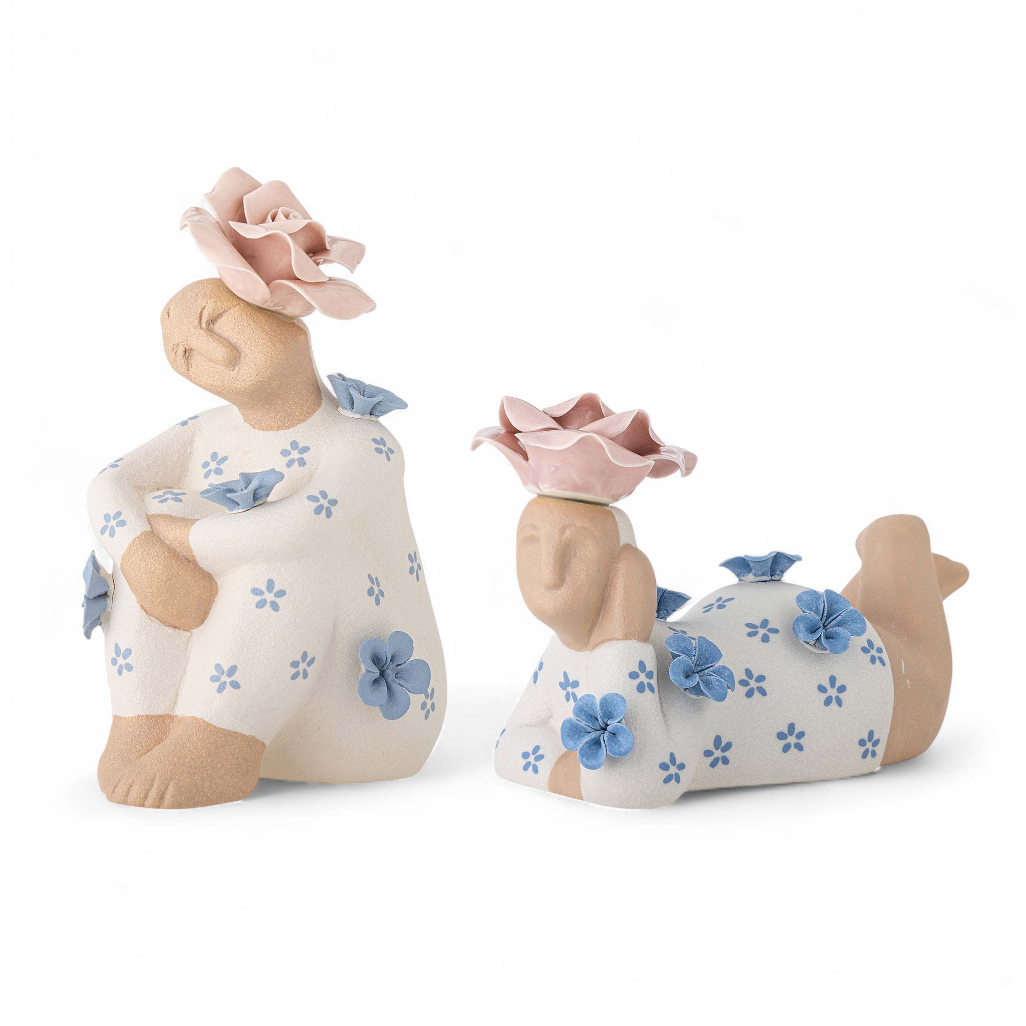 Bloomingville ブルーミングヴィル 遊び心のある雰囲気を添える魅力的なフィギュア Floriella 2点セット 花 モチーフ 飾り 北欧雑貨 デザイン 日本 正規品 インテリア おしゃれ デンマーク モノトーン シンプル ナチュラル 置物|CHLOROS (クロロス)