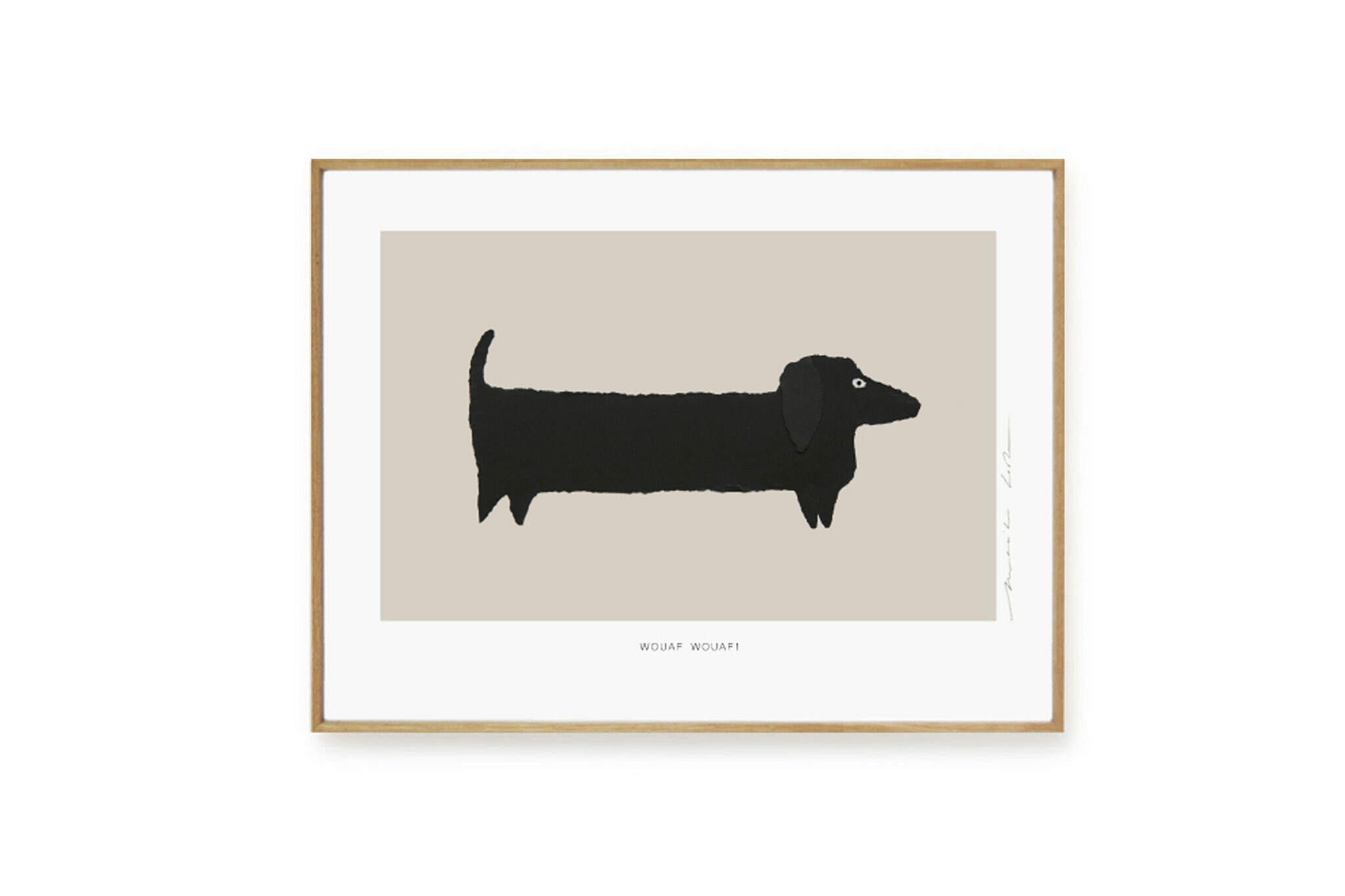 MY DEER ART SHOP　ポスター/アートプリント　30×40cm　Le chien　(Limited edition #100)　【北欧雑貨 オランダ イラスト インテリア おしゃれ 壁掛け 絵画 パネル モダン モノクロ モノトーン アート おすすめ 人気 ウォールアート 額縁 壁紙】