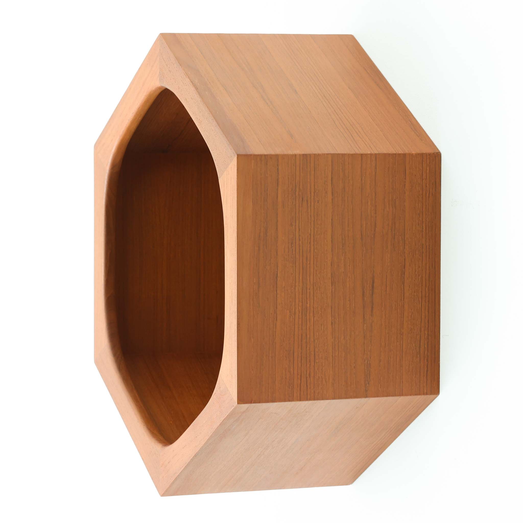【訳ありアウトレット品】Hexagon コネクトウォールシェルフ☆北欧インテリア CHLOROS ウォールシェルフ 壁掛け ヘキサゴン ディスプレイシェルフ 組み合わせ 収納 北欧家具 デザイン チーク無垢材 チーク材 天然木 おしゃれ シンプル 高品質 おすすめ｜CHLOROS　（クロロス）