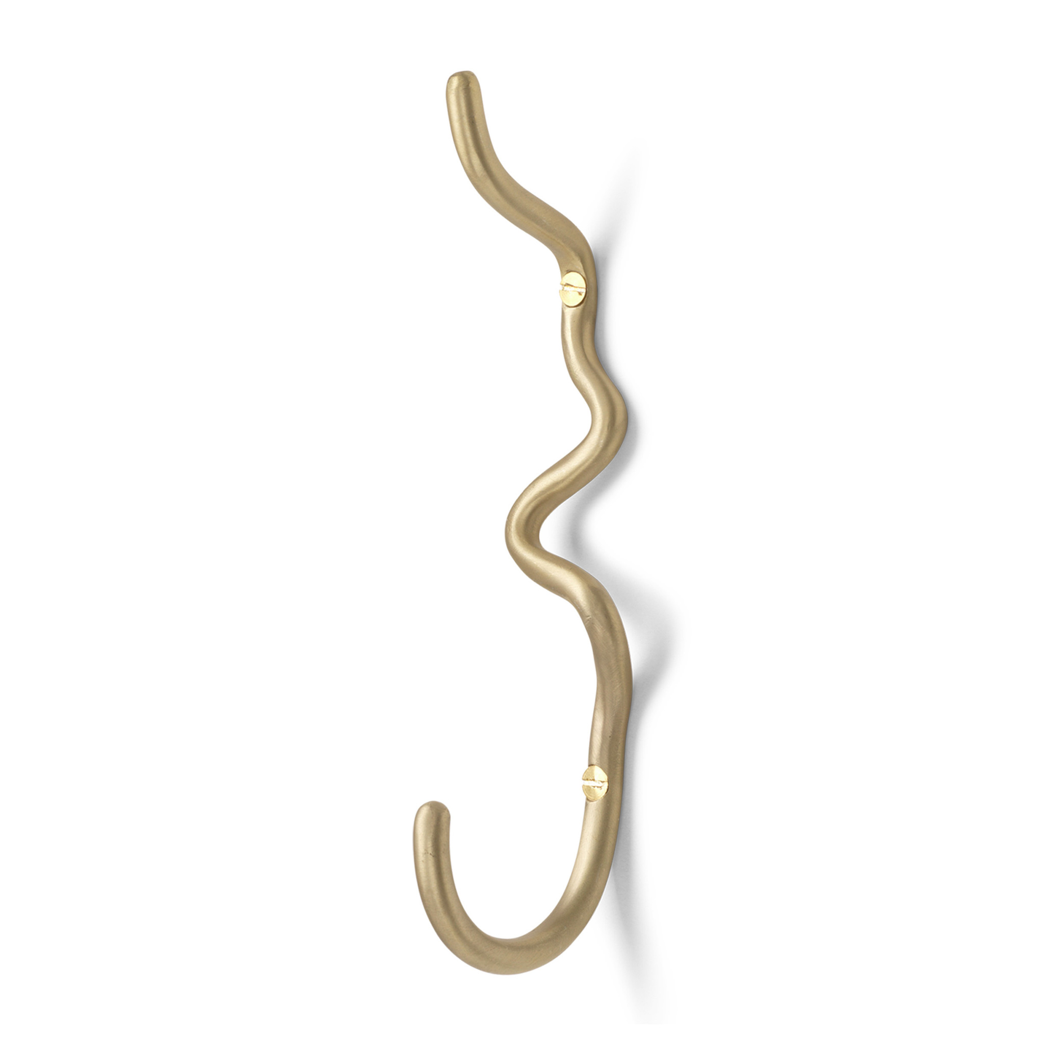 Ferm Living　ファームリビング　真鍮製の有機的な形状のカーバチュア フック　Curvature Hook　ブラス　【北欧雑貨 インテリア おしゃれ モノトーン モノクロ シンプル モダン ナチュラル フック ウォールフック コートフック オブジェ デコレーション おすすめ 人気 ファー