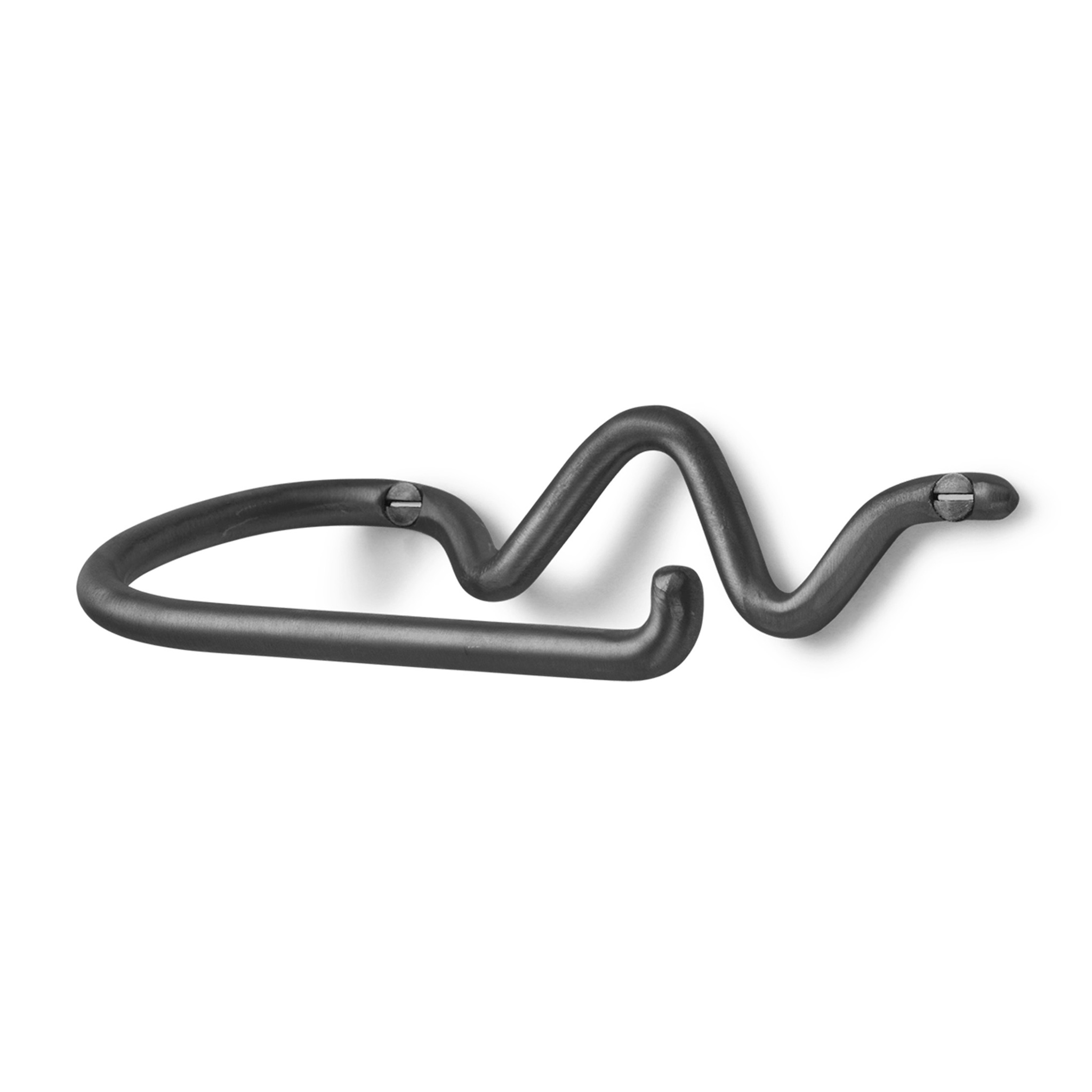 Ferm Living ファームリビング 真鍮製の有機的な形状のトイレットペーパーホルダー Curvature ブラック Toilet Paper Holder Black Brass 北欧 デザイン インテリア バスルーム ホルダー 壁付け 有機曲線