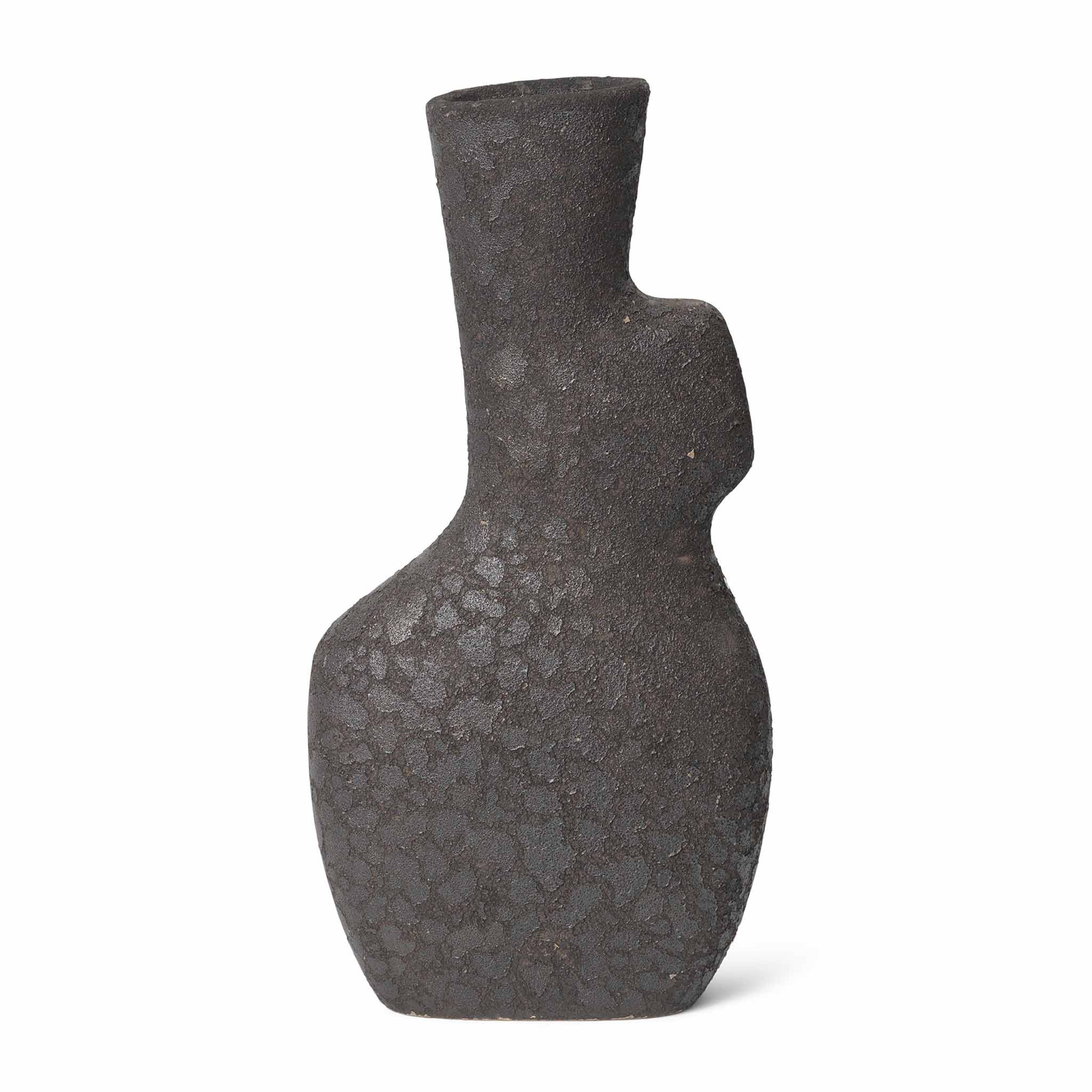Ferm Living 農園リビング ラスティックな風合いともの柔らかな有機形体の御花軍事基地 Yara 黒いこと 高さ35糎 花器 瀬戸もの 北欧 室内装飾 石ころ御召しもの ラスティックアイアン 有機形体 生け花 素っ気ない御花