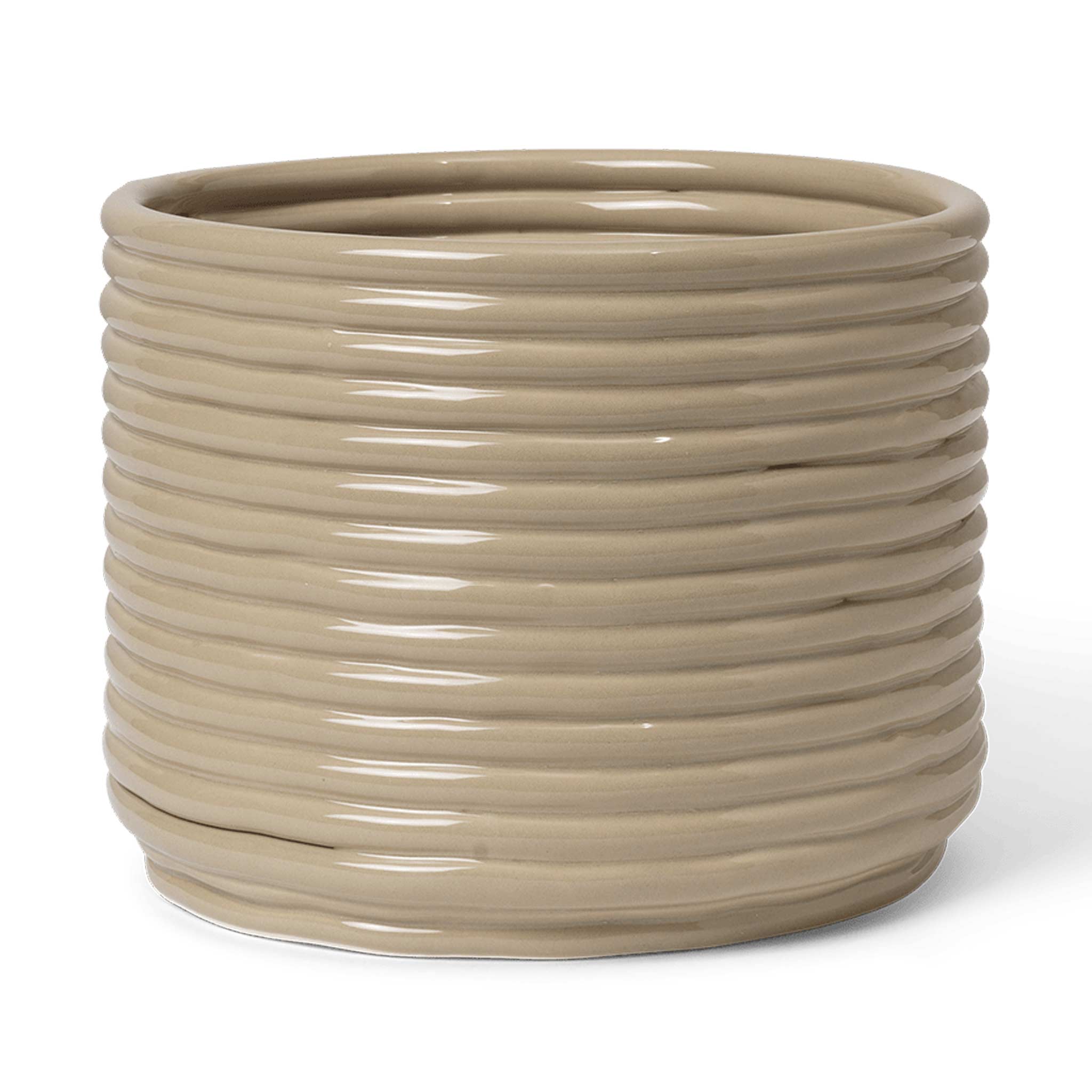 Ferm Living ファームリビング コーデュロイ生地を思わせるテクスチャが美しいフラワーポット Corduroy Pot カシミア 直径20cm カシミヤ 北欧 インテリア 植木鉢 セラミック ポット プランター 多肉植物 観葉植物 室内