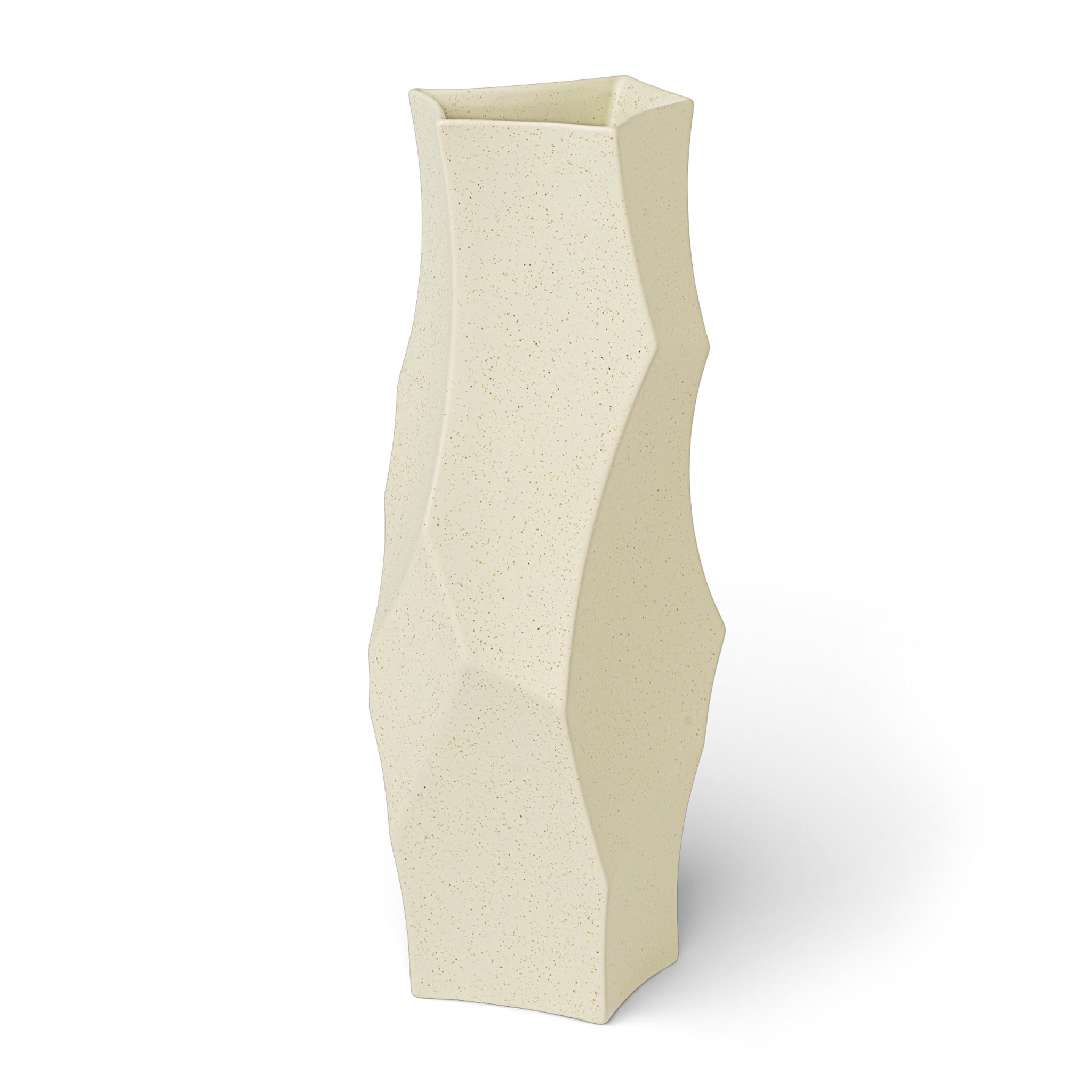 Ferm Living ファームリビング 彫刻的なフォルムが魅力のセラミック製フラワーベース Cueva Vase オフホワイト 高さ37cm 北欧 陶器 花器 有機フォルム 生花 ドライフラワー 室内飾り 玄関 リビング ダイニング モダン おしゃれ｜CHLOROS　（クロロス） 15,659円