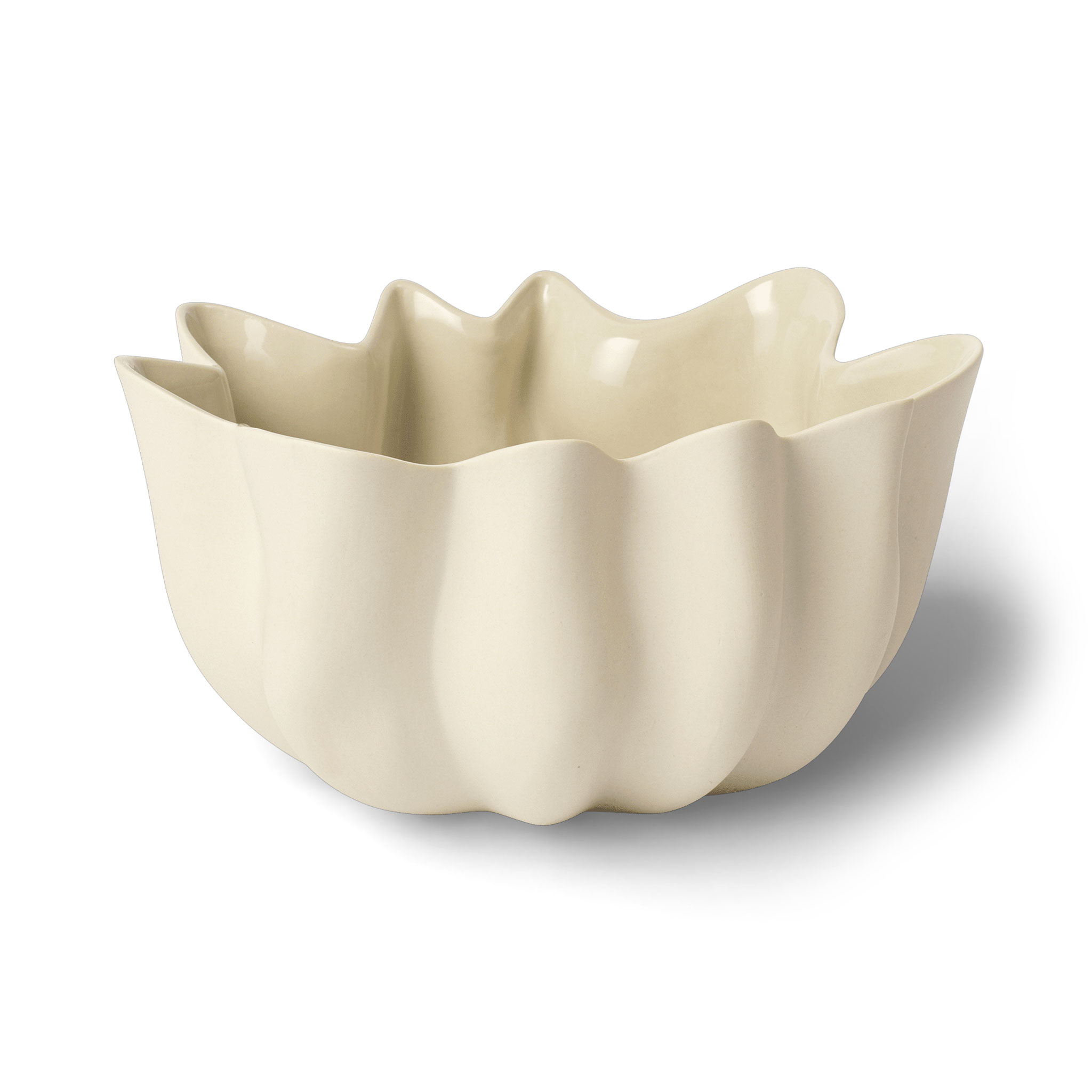 Ferm Living 農園リビング 布のドレープのように流れる伝達ルートが素晴らしい小ささなどんぶり鉢 Nium Bowl 象牙色 北欧 瀬戸もの どんぶり鉢 室内装飾 食器 フルーツどんぶり鉢 サービングボウル リビング 晩ご飯 時刻表飾りつけ