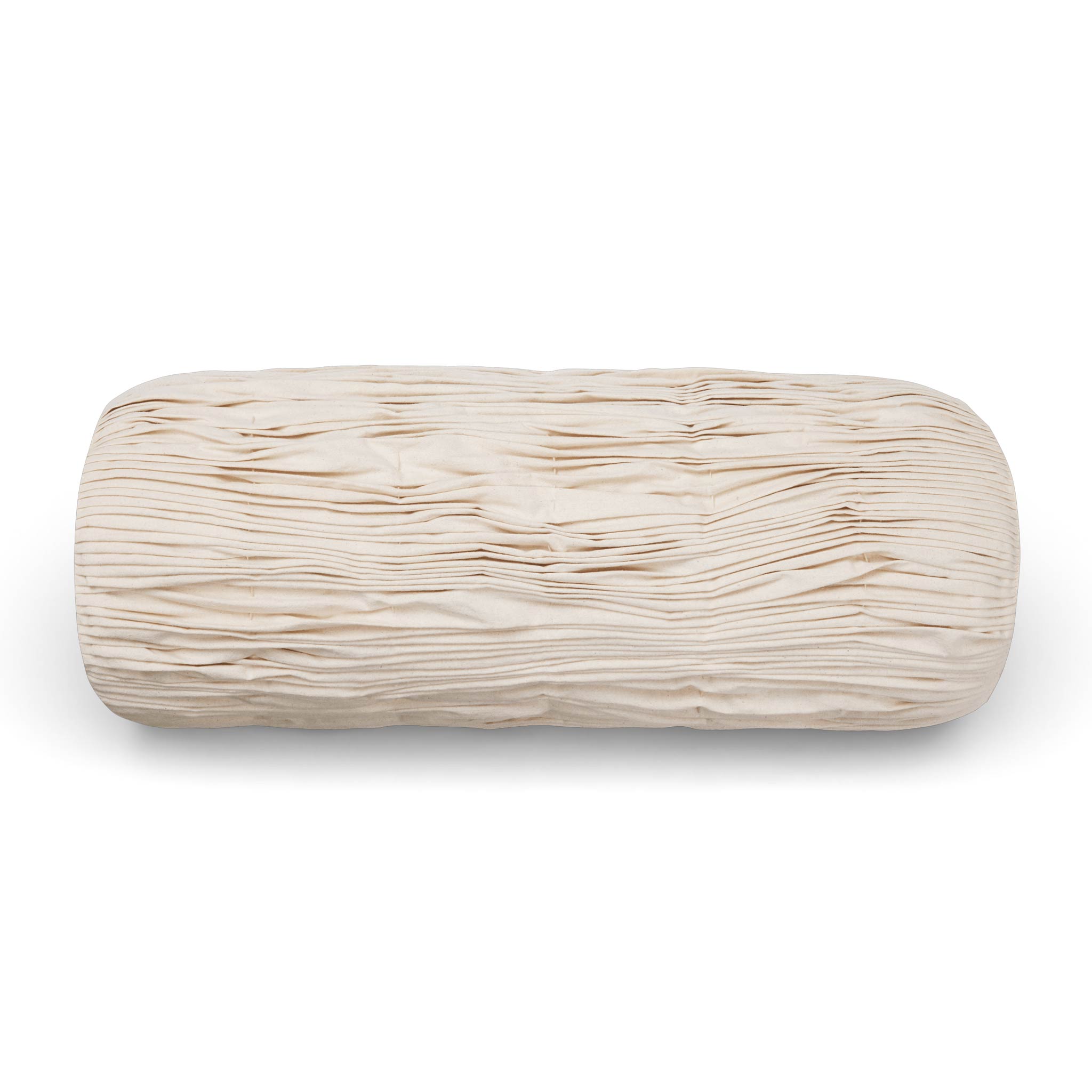 Ferm Living 耕園リビング スモッキング産業が素晴らしいオーガニックコットンを当て嵌めるしたボルスタークッション Falda 円柱座布団 北欧 北欧室内装飾 未染め付ける 風合い 立体感 寝椅子座布団 臥榻座布団 腰当て