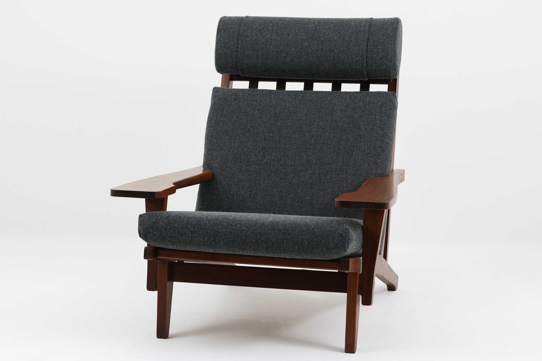 Hans J.Wegner(ハンス・J・ウェグナー)　GE375　ハイバックシングルソファ　スモークドオーク材　GETAMA/ゲタマ【デンマーク製 1人掛けソファ 1P ラウンジチェア アンティーク 北欧インテリア デザイナー おしゃれ リビング】