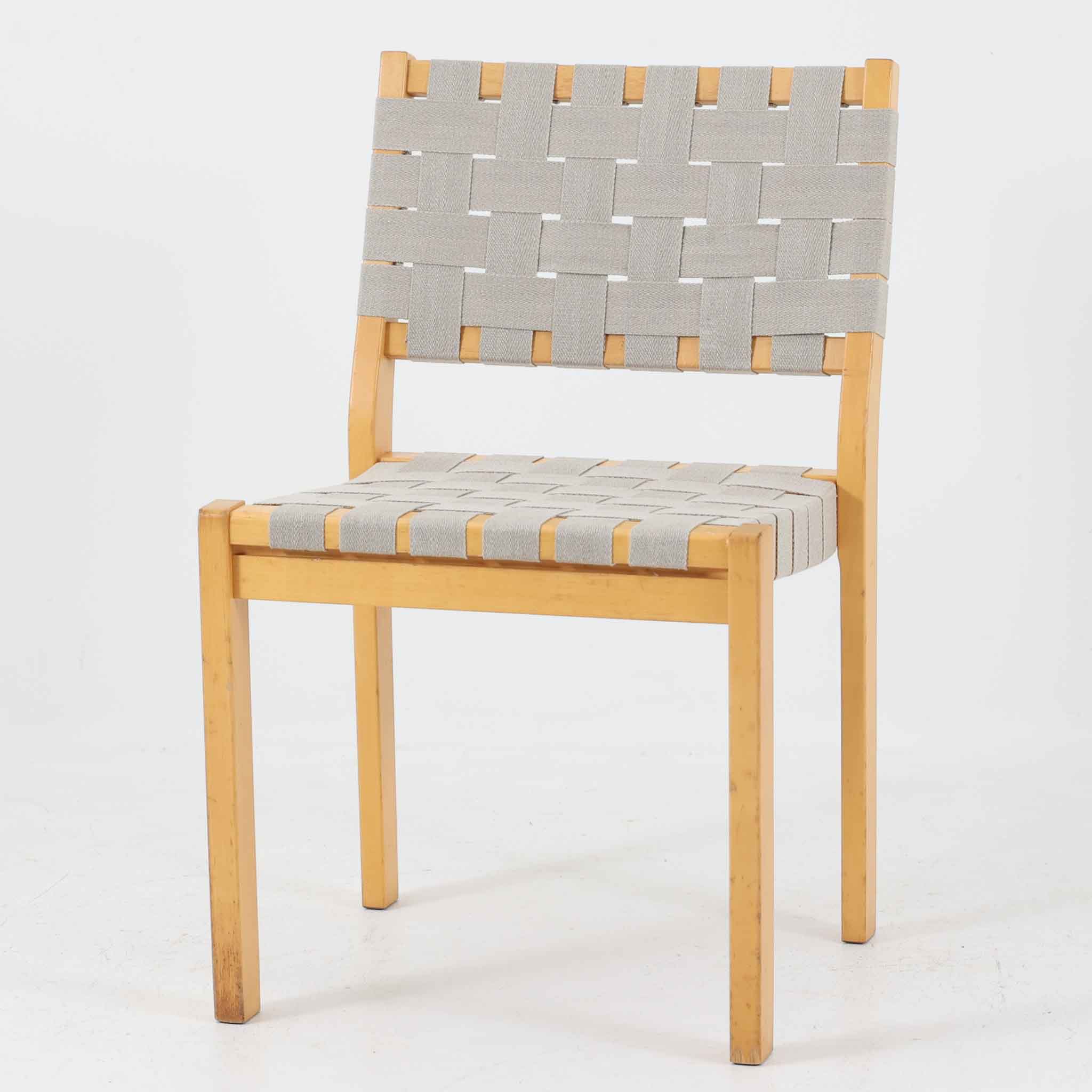 Alvar Aalto ダイニングチェア No.611 バーチ×リネンウェビングテープ Artek アルヴァ・アアルト アルテック フィンランド製 北欧ビンテージ家具 木製 椅子 北欧デザイン 編み座 食卓椅子 モダン家具 シンプルデザイン 45,364円