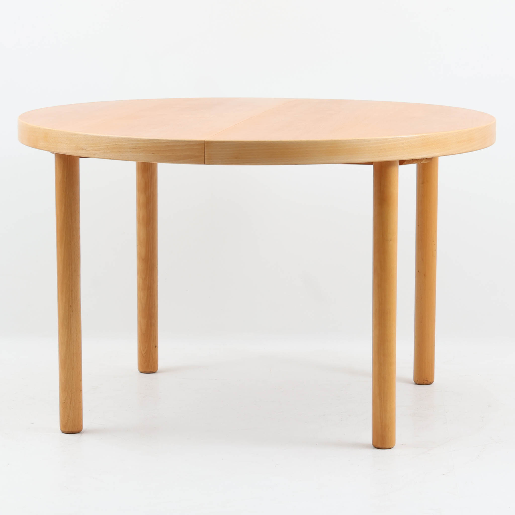 円形ダイニングテーブル ビーチ 幅115cm デンマーク製 北欧ビンテージ家具 木製 丸テーブル 食卓机 ラウンド 4人用 北欧家具 円卓 リビング 食卓家具 ナチュラル｜CHLOROS　（クロロス）