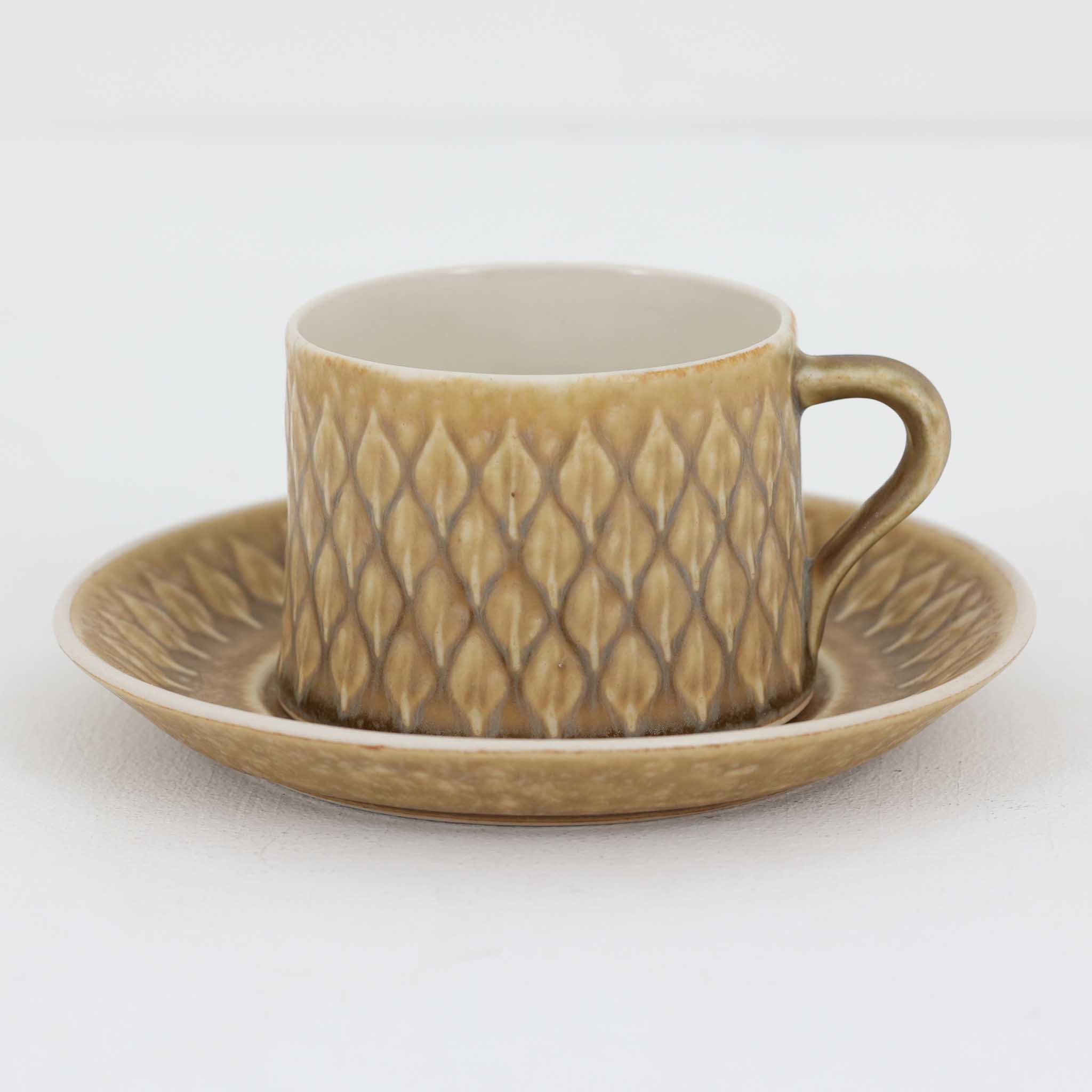 Kronjyden イェンス・H・クイストゴー Relief レリーフ カップ&ソーサー 北欧雑貨 葉っぱ リーフ デンマーク 食器 コーヒーカップ ティーカップ カフェ 紅茶 珈琲 レトロ ビンテージ ヴィンテージ 北欧食器 ストーンウェア