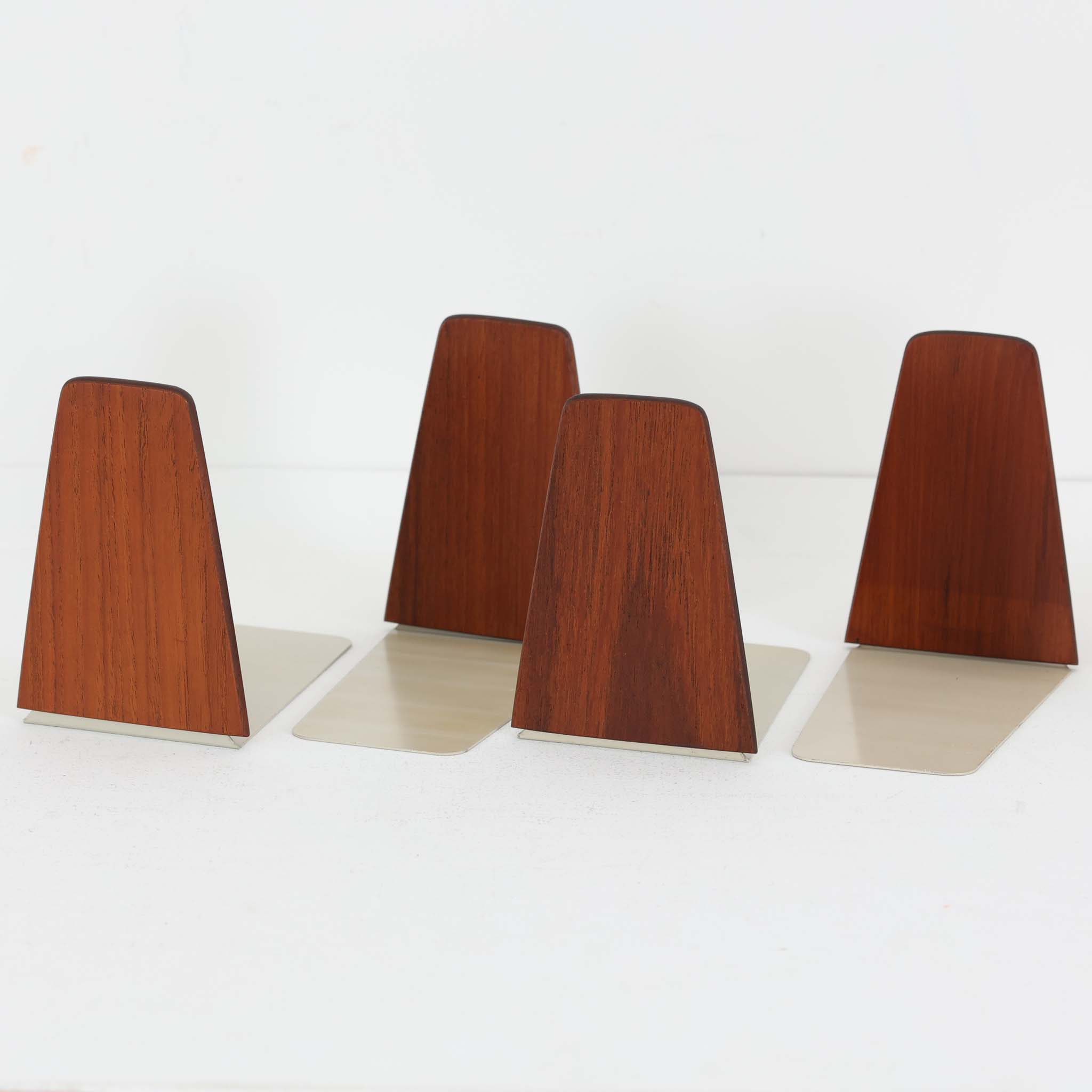 楽天市場】北欧ビンテージ チーク材のブックエンド 4つセット