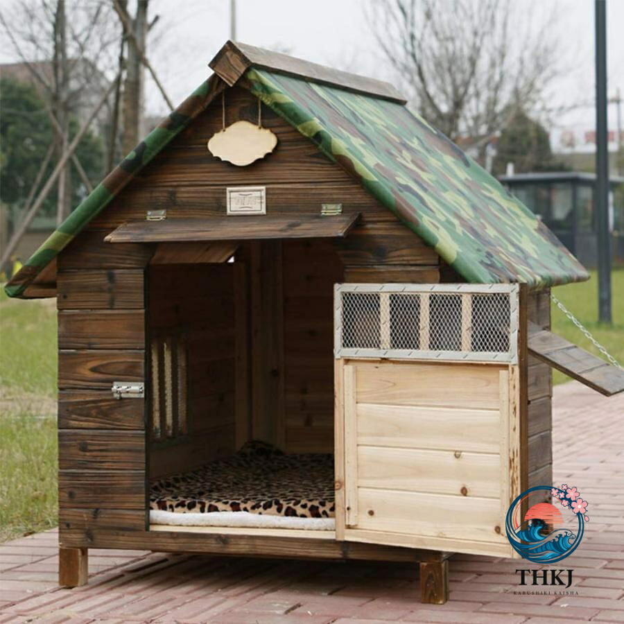 【全品2点で5%OFF】犬掘っ立て小屋 大型犬の悧巧の室外犬掘っ立て小屋風通し生あたたかい防風防ガラス雨炭化堕落腐敗兼ね合いしたと耐久性のある中国樅特大室外犬掘っ立て小屋 M:48*56珊