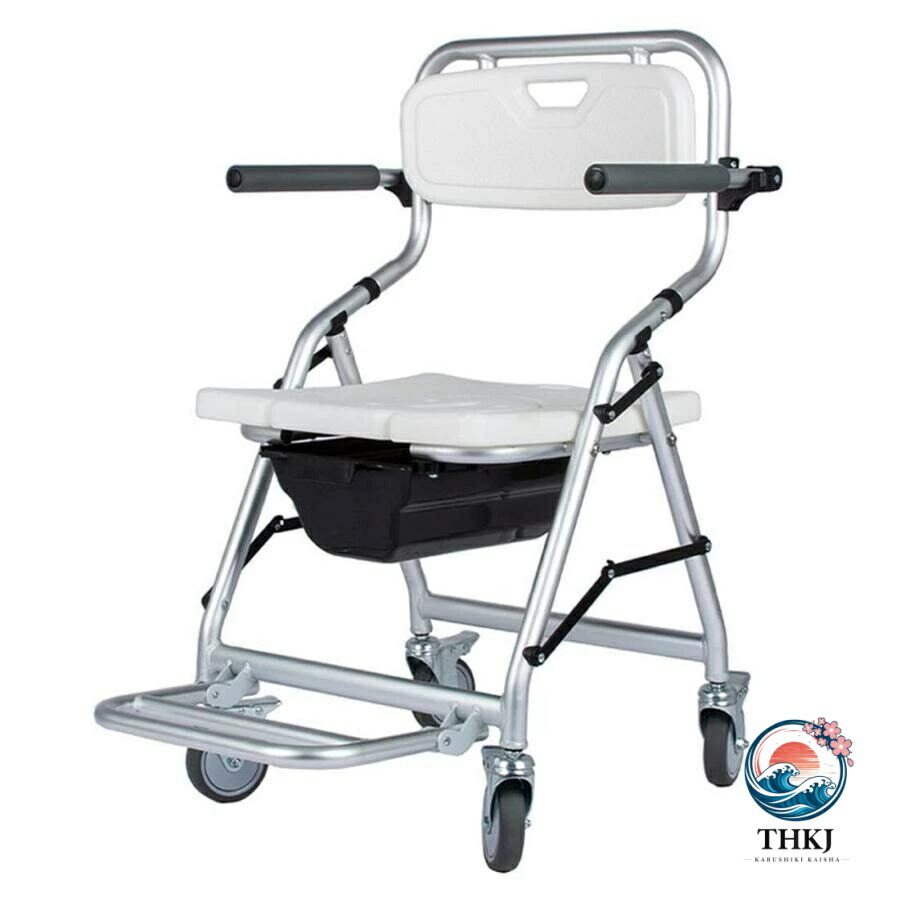 【全品2点で5%OFF】浴する用車椅子 腰掛け シャワー女性議長 介護用 御拾い器 パウダーコンパクト 軽銀製 打ちきり付き添い人 シャワー 持ちはこび キャスタ付き添い人 室内用便器 お風呂用