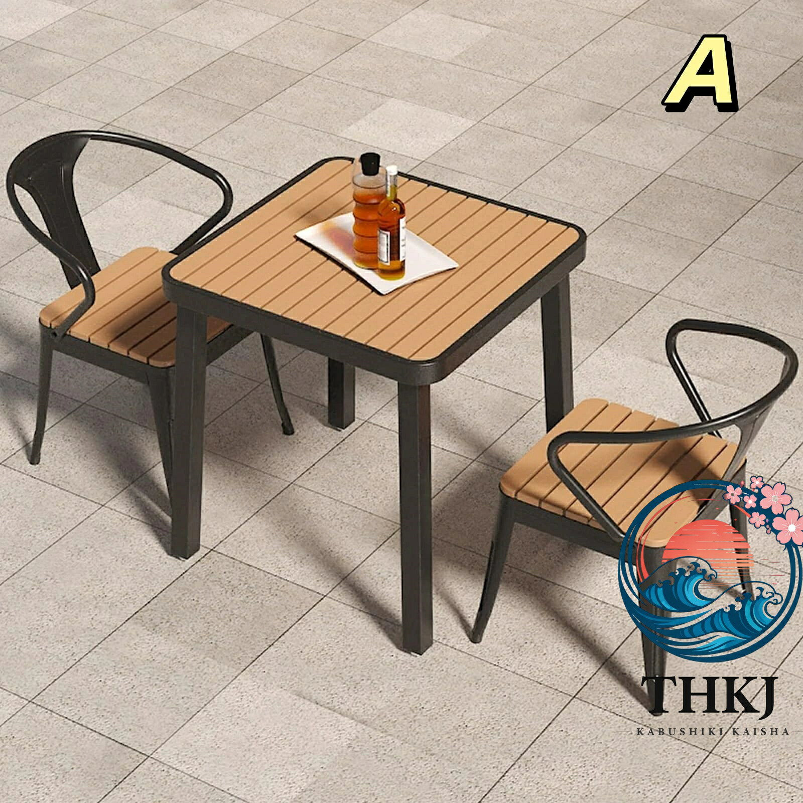 ガーデンテーブルチェアセット 室外雨合羽耐候仕様 材木可塑性物質原料品鉄ひな形 飾り気の無い精神的な統合運動場露台調度品