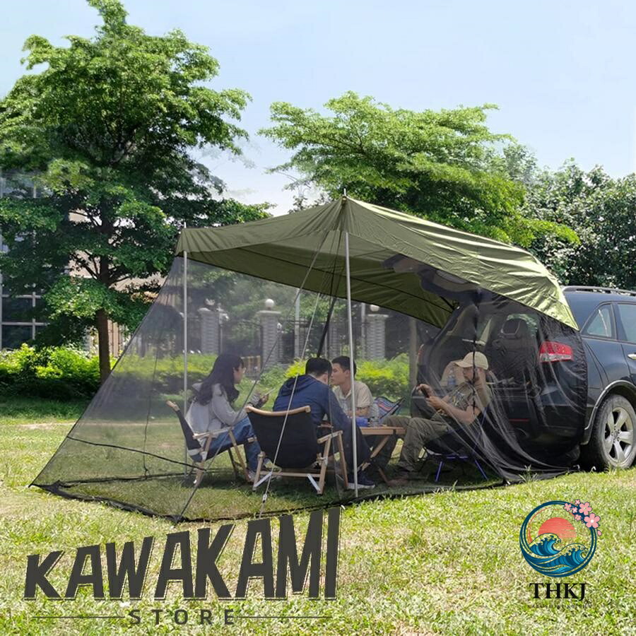 アウトドアカーサイドテント カーサイドタープ 蚊屋と納める御徒面子付き添い人 携帯型 SUV 円蓋 雨合羽テールゲートシェード カーキャノピー アウトドア 難民キャンプ 車 旅