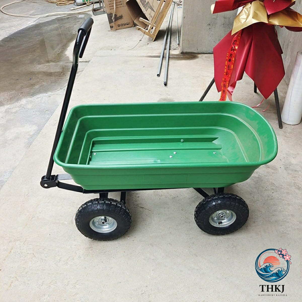 ダンプカート キャンプカート 持ちはこび手押し車 今めかしい 空気の状態タイア リアカー 引っ張ること 手押し車 園芸 アウトドア 畑やり方 庭園