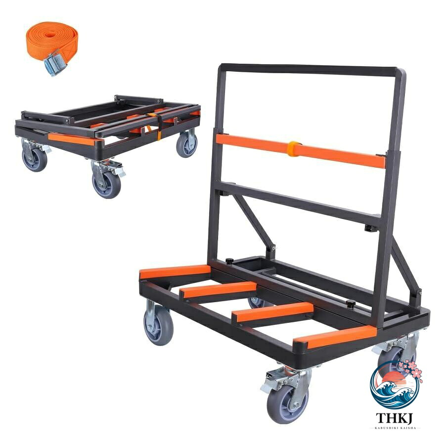 【全品2点で5%OFF】小馬手押し車 折り畳み式長尺物持ちはこぶ車 み硝子持ちはこぶ用長尺物持ちはこぶ車 4輪安全性のある三尺帯付き添い人ゲーム盤手押し車 御勤め用 ゲーム盤物の具手押し車 大型 組み上げる一こま持ちはこぶでの硝子 耐荷重1000k