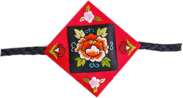 韓服　チマチョゴリ　ポジャギ　赤　薔薇　牡丹　刺繍