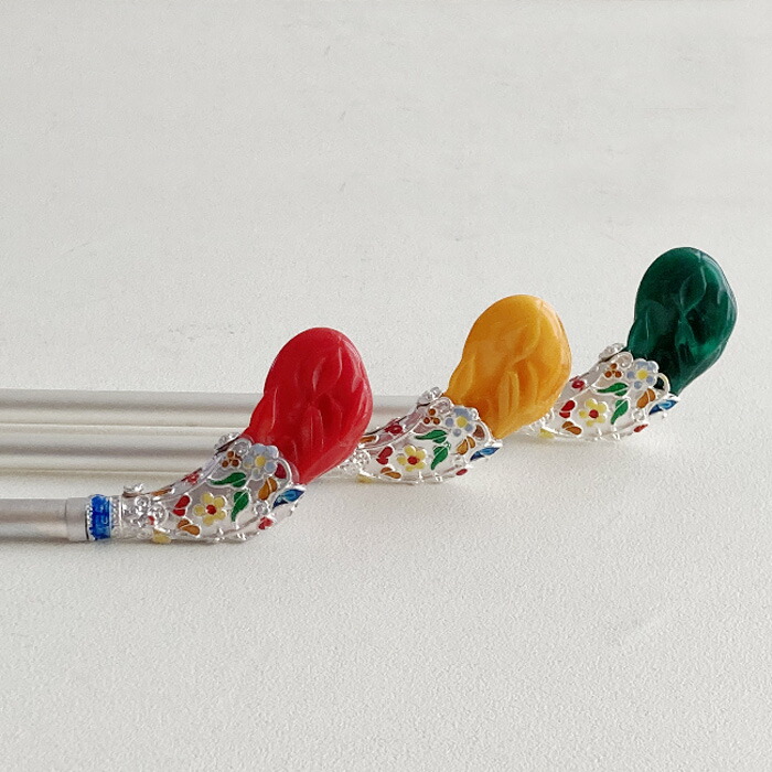 値下げ　韓国伝統かんざし　長いピニョ　アンティーク 韓国ヘアー飾りピニョNo80黄金龍かんざしピニョ スタンダードピニョ 夢