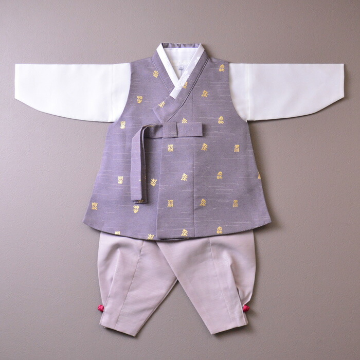■パジチョゴリセットoクンバ・茶(身長70～75cm 100日サイズ)■目安年令100日■sa-bo100-0821-07｜チマチョゴリ韓服韓国雑貨Yumekobo