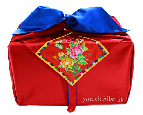 韓国華燭の典風呂敷B赤×青150糎角 (両面使い走り能力のある)■furoshiki-b-22-s【風呂敷】【大判】【今めかしい】