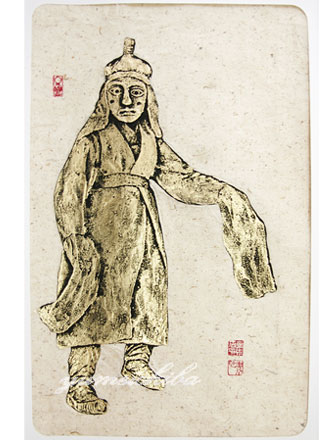 楽天市場】韓国風俗絵画図のミニ屏風・女性□m-byobu-2-s